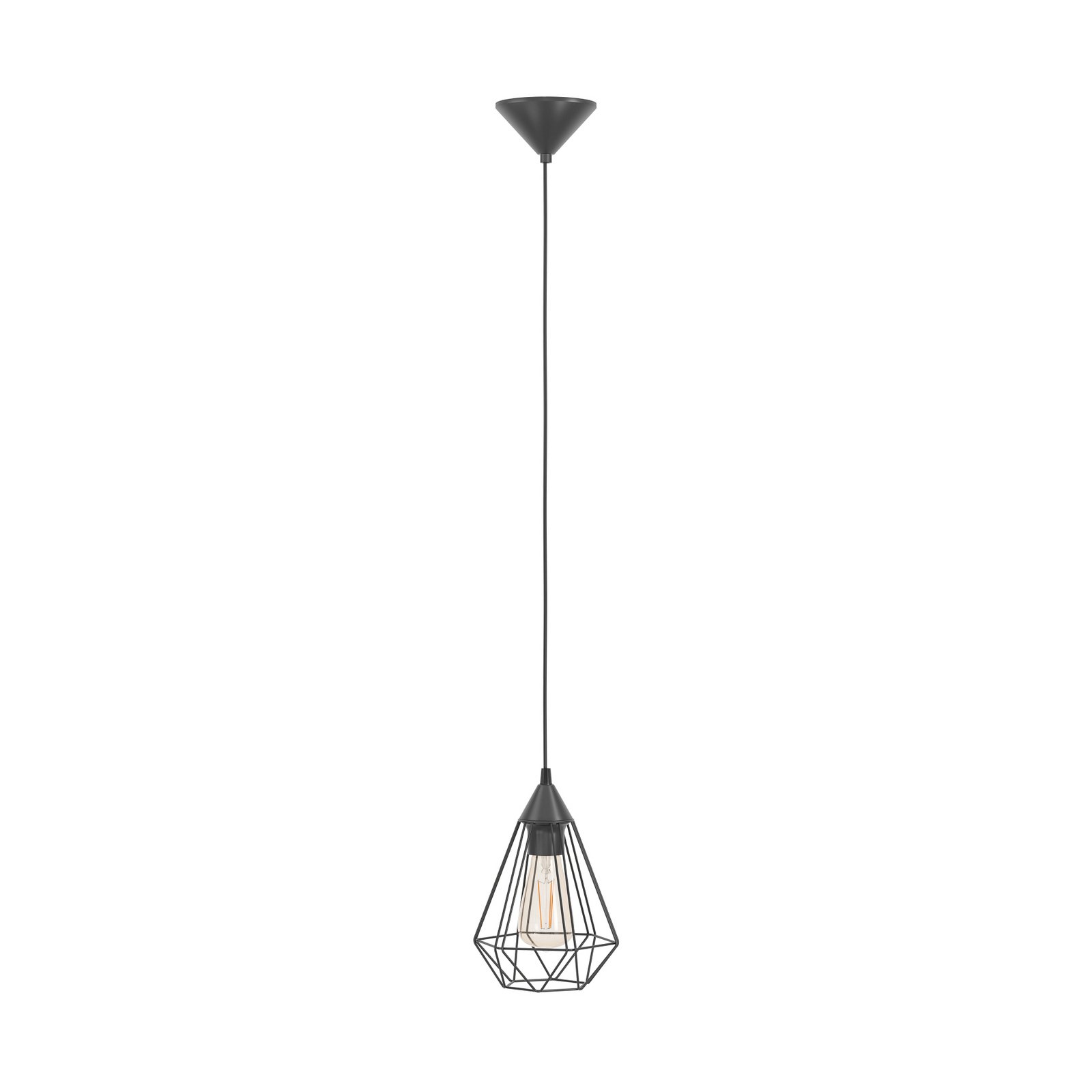 Viseća lampa Tarbes, jedna žarulja, 17,5 cm, crna