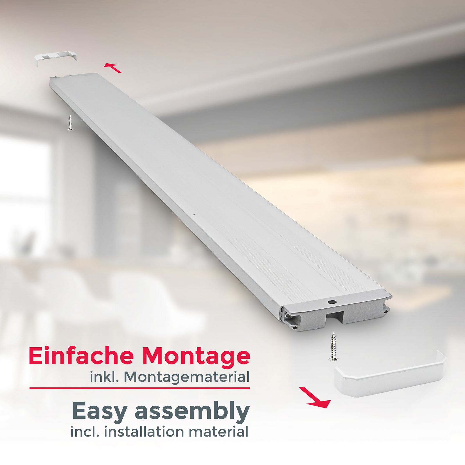 LED meubelverlichting Lord, lengte 57,5 cm, zilver, 3.000 K