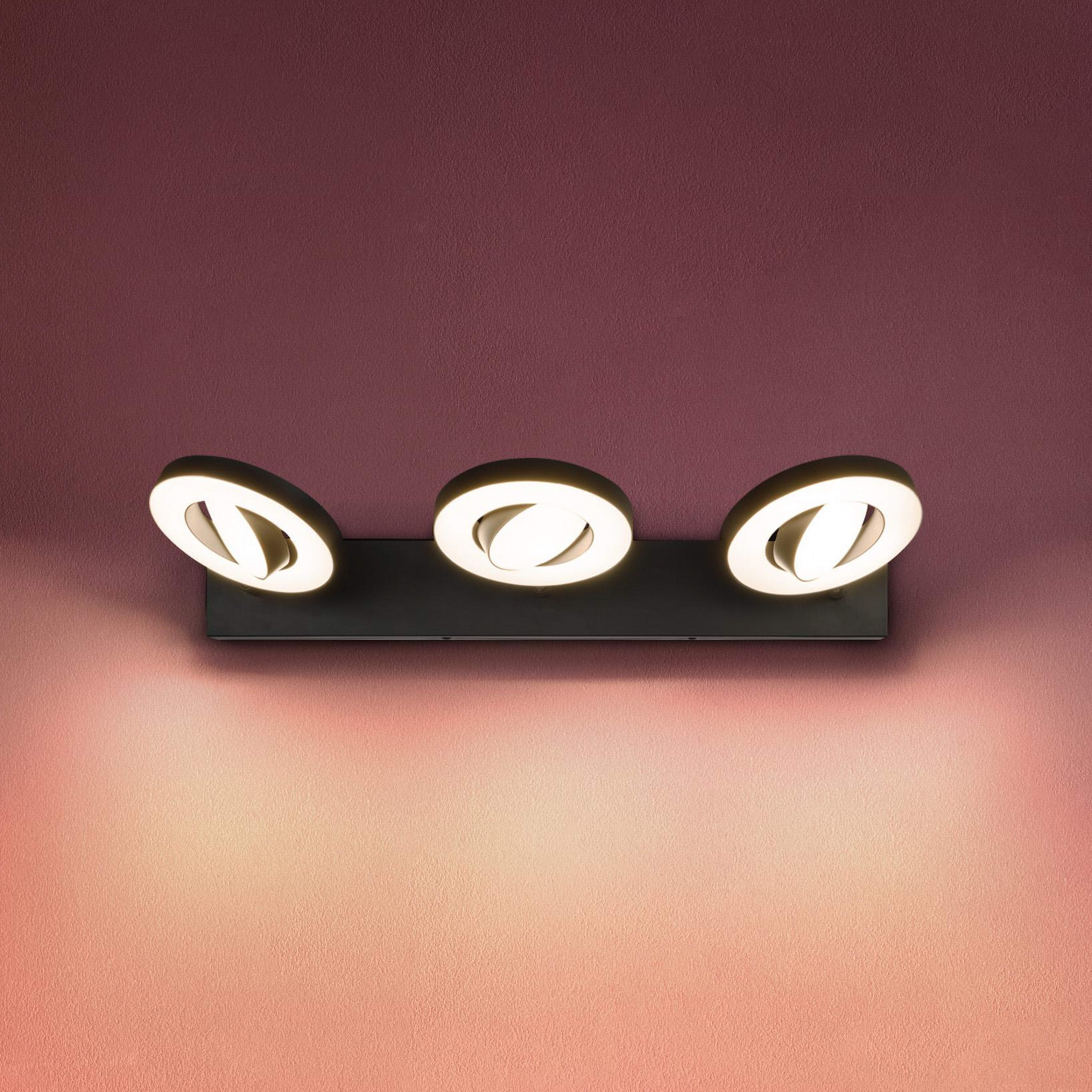 LEDVANCE Spot pour plafond LED Saturn à 3 lampes, CCT, noir