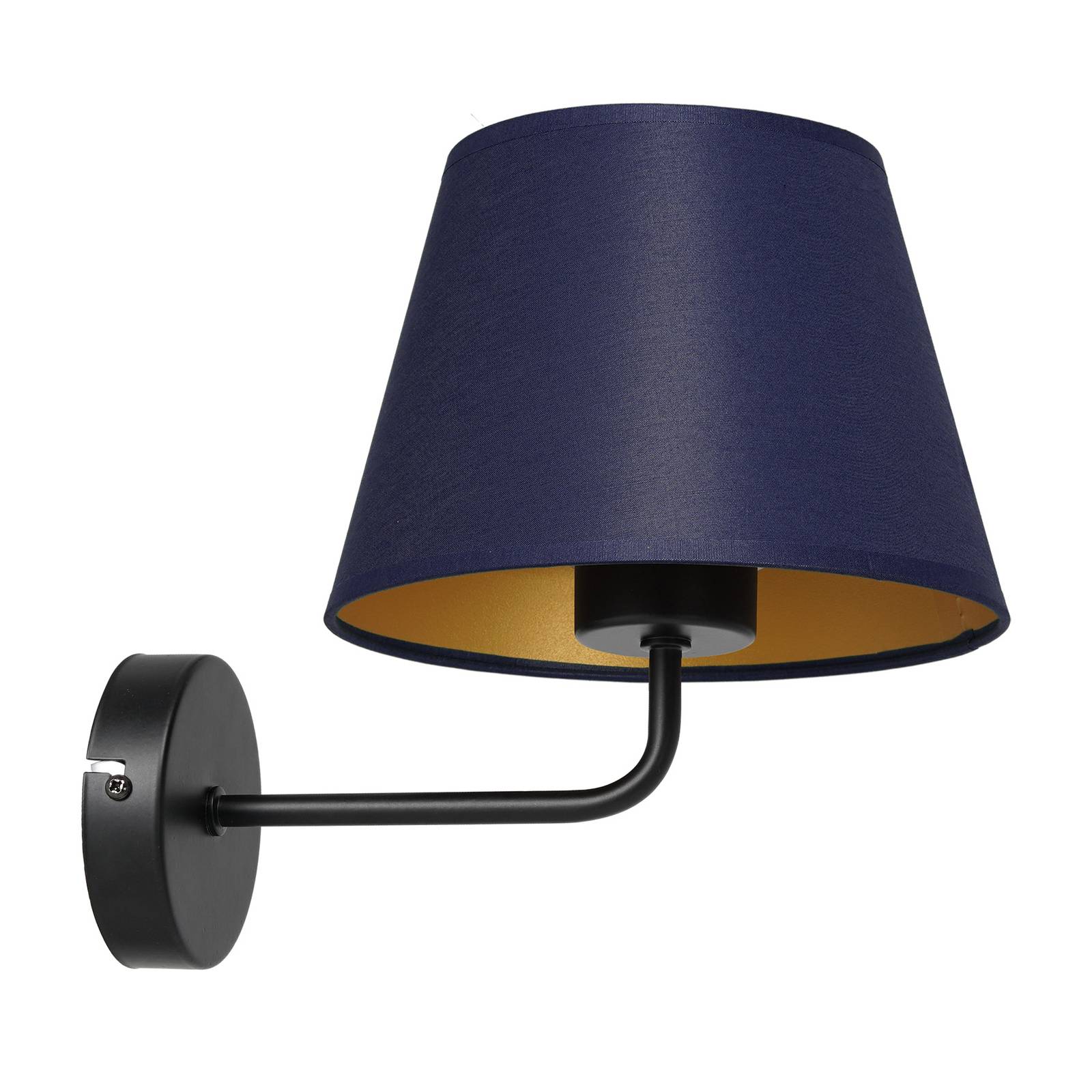 Vägglampa Soho, konisk, blå/guld