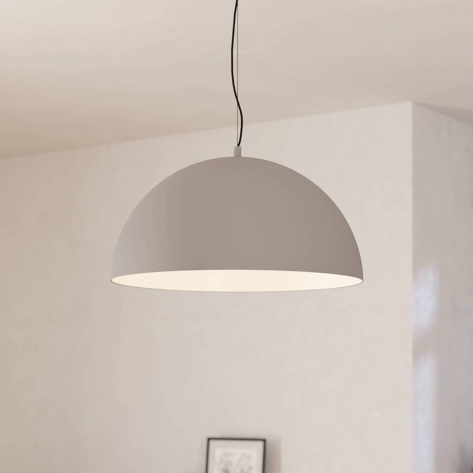 Lampa wisząca Gaetano 1 Ø 53 cm szara/biała stal