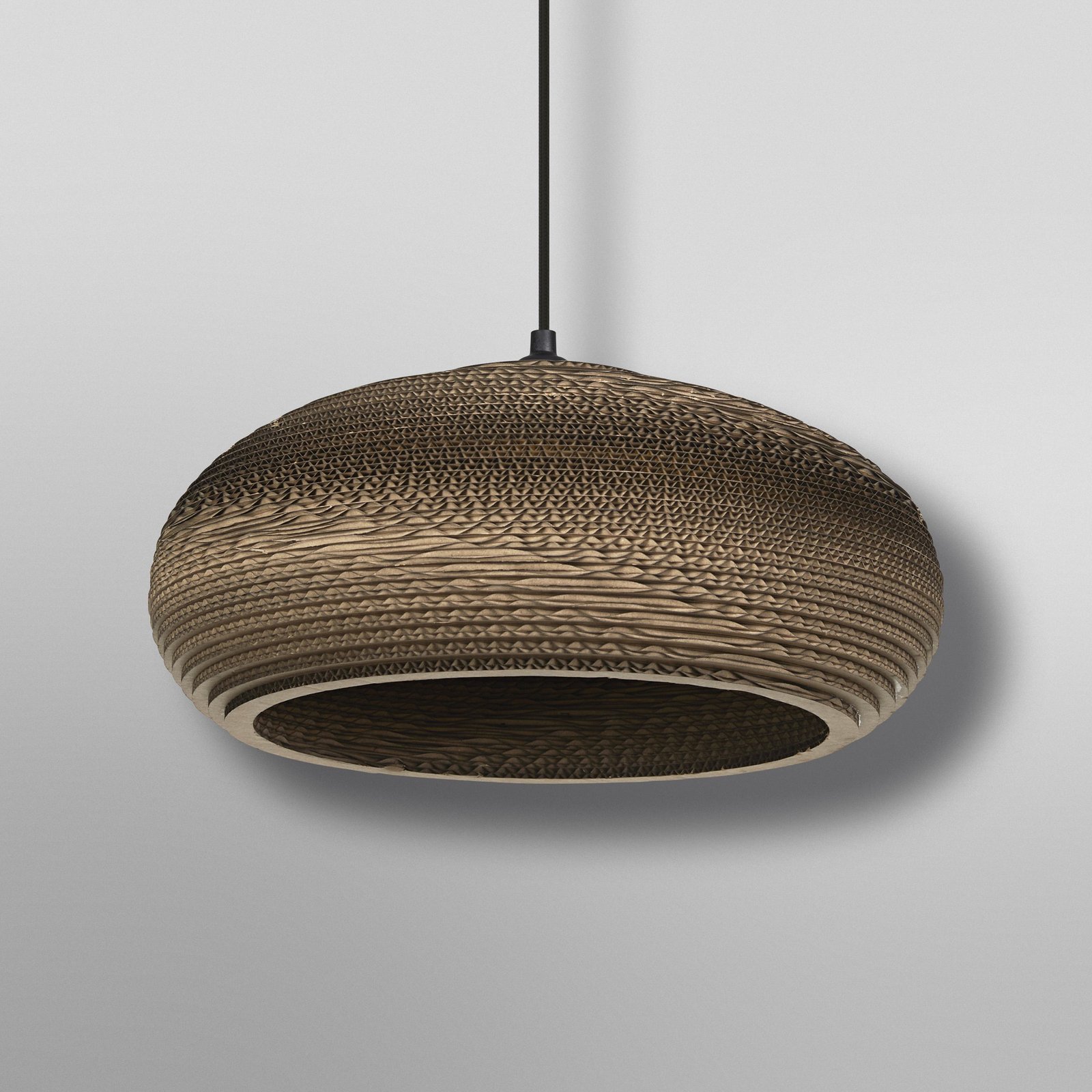 LEDVANCE Drop pendant light, Ø 40 cm, brown, corrugated cardboard, E27