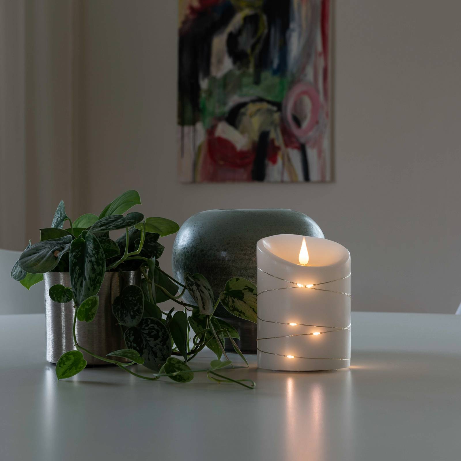 Levně LED vosková svíčka bílá Barva světla teplá bílá 14 cm