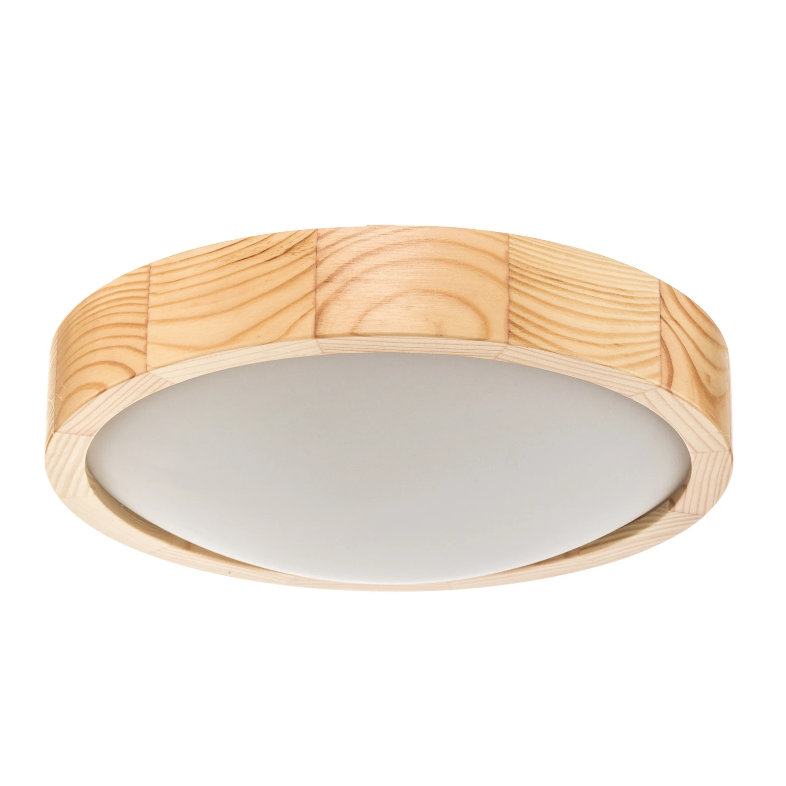 Stropna lampa Envostar Zeus od drva, bor, Ø27cm
