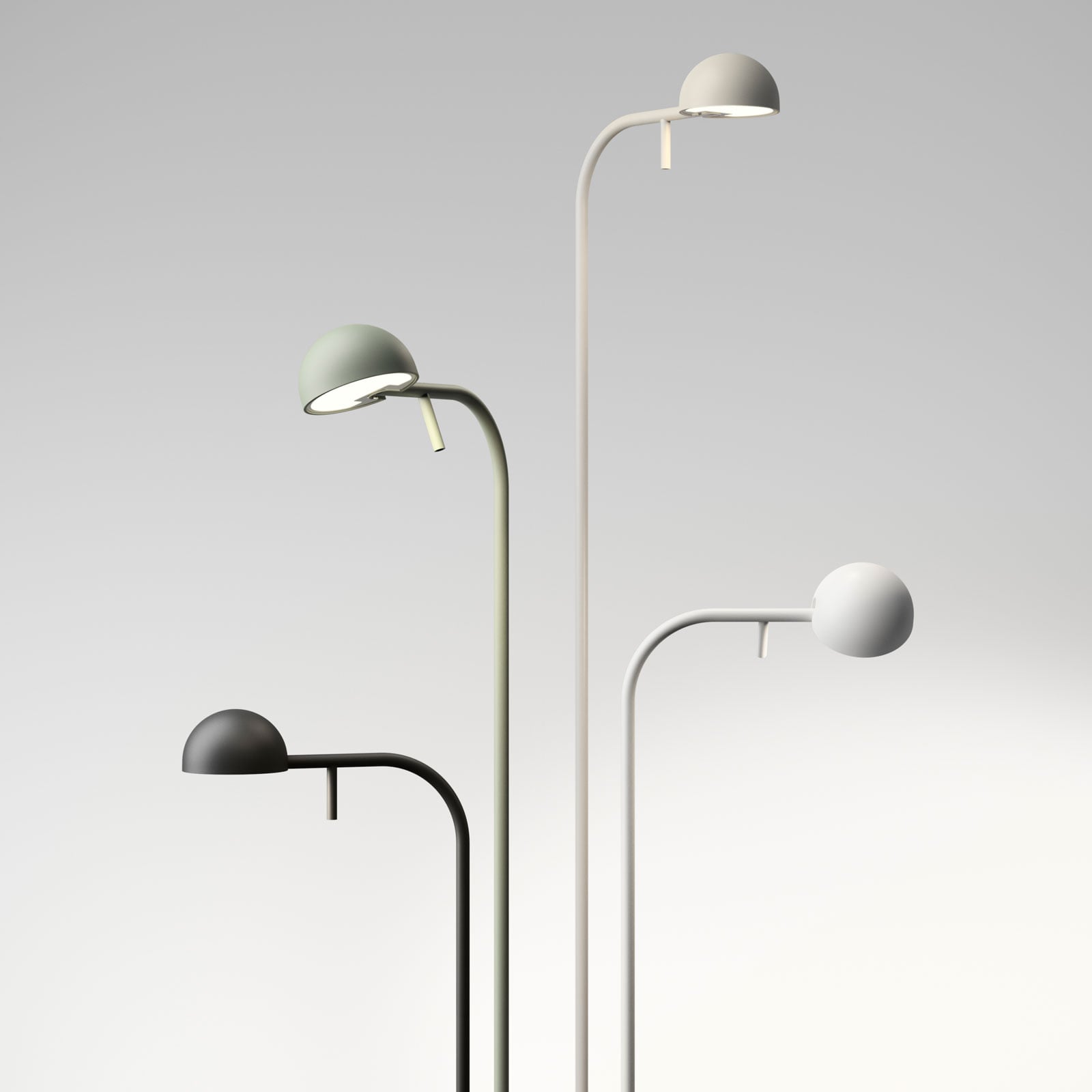 Pin 1660 LED-Stehleuchte, schwarz, 125 cm - Vibia