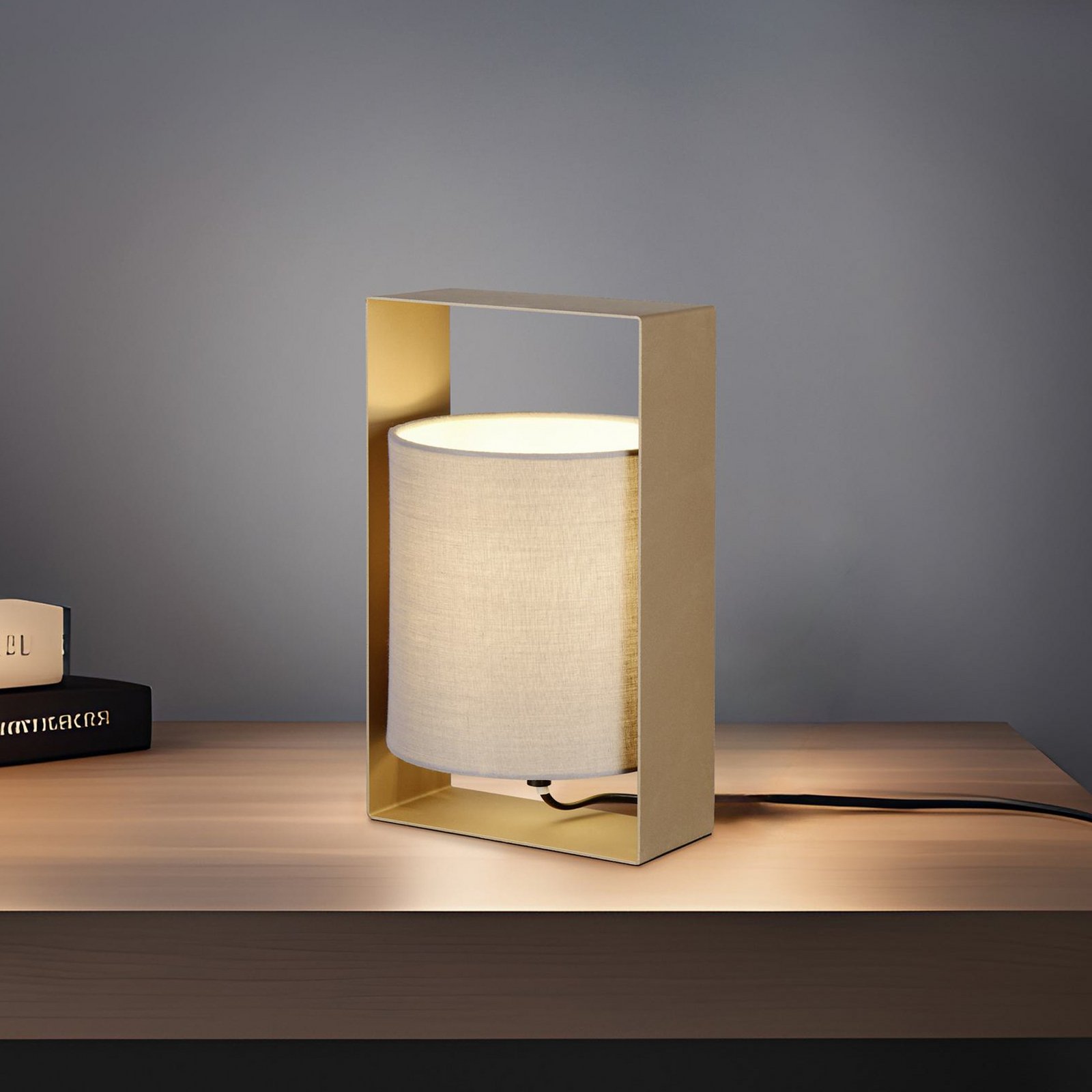 Pail table lamp, coffee, metal, height 27 cm