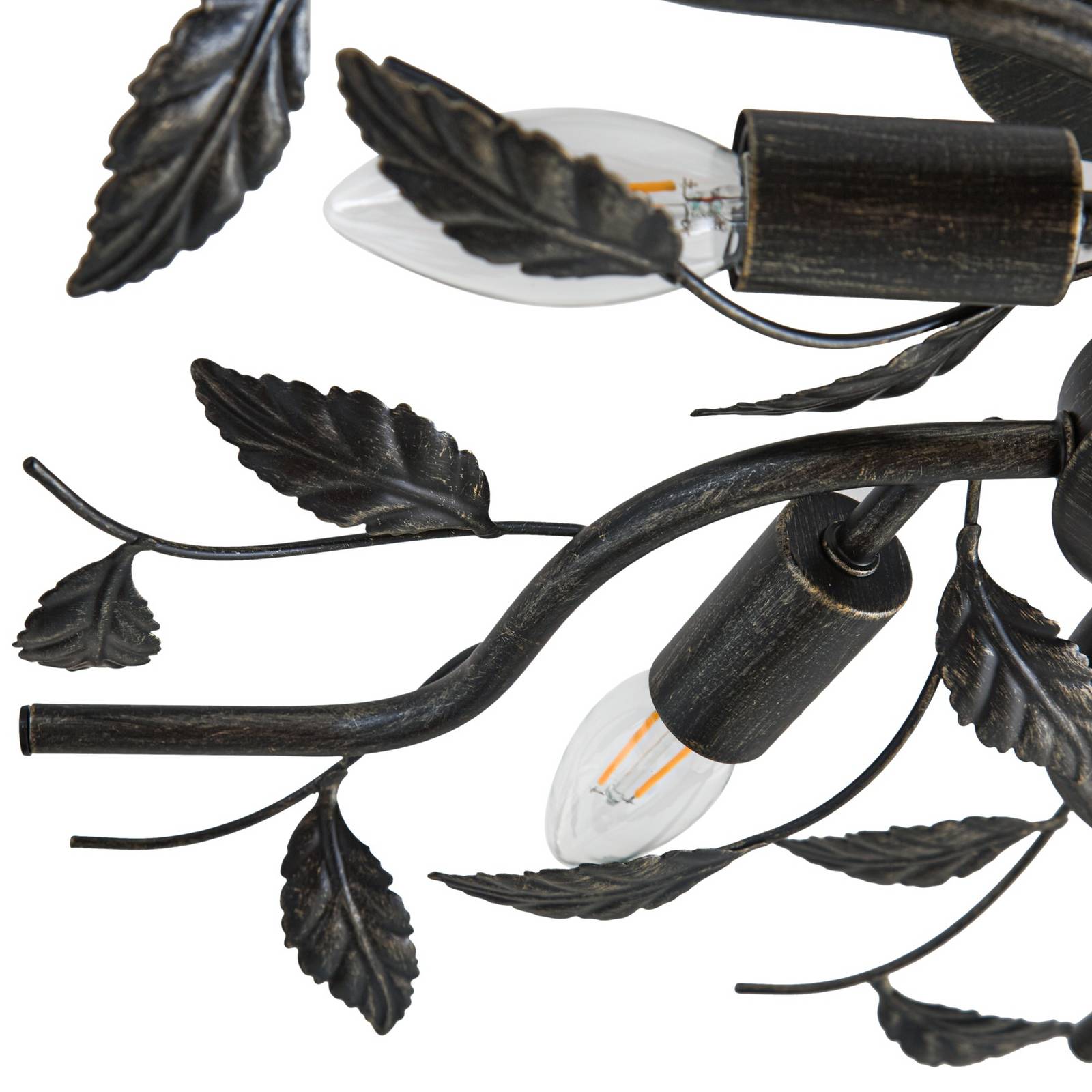 Lampa sufitowa Lindby Yos, 5-punktowa, 58 cm, czarno-złota, E14