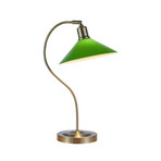 Vela Bordlampe Antique Brass/Green - Markslöjd