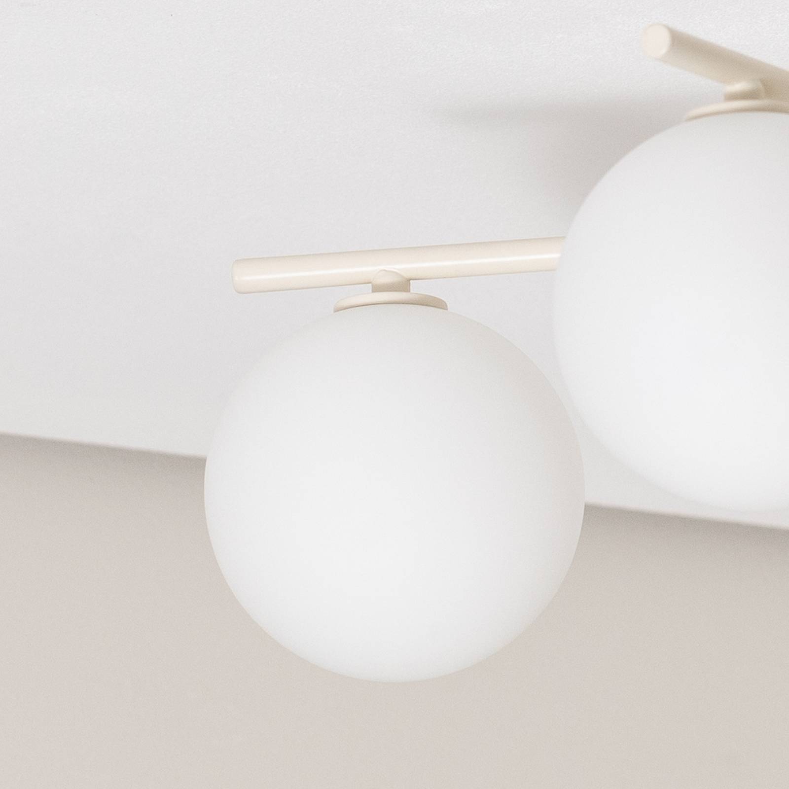 Lampa sufitowa Prato, kremowa, szklana, 5-punktowa