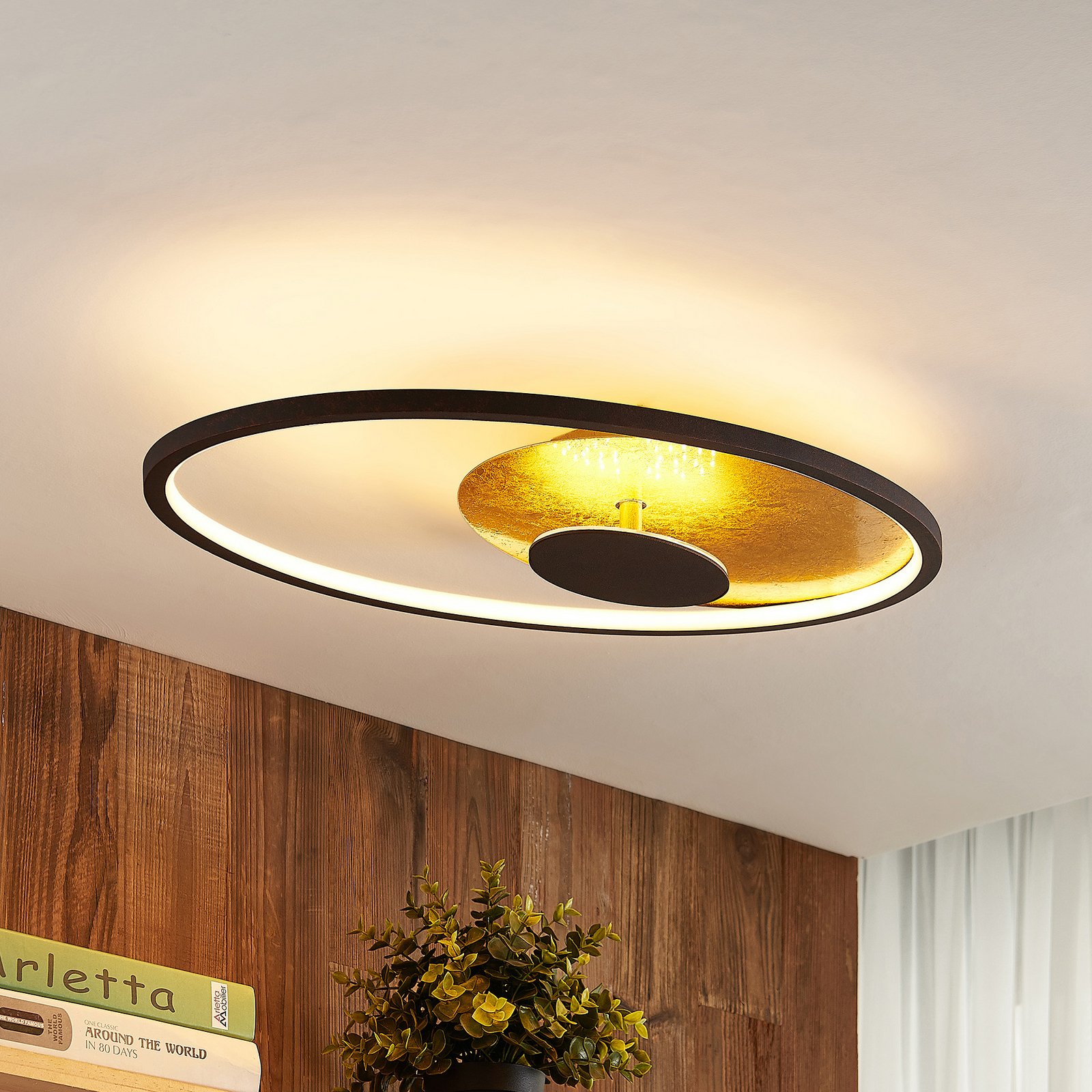 Feival LED Plafondlamp L61 Rust/Gold - Lindby