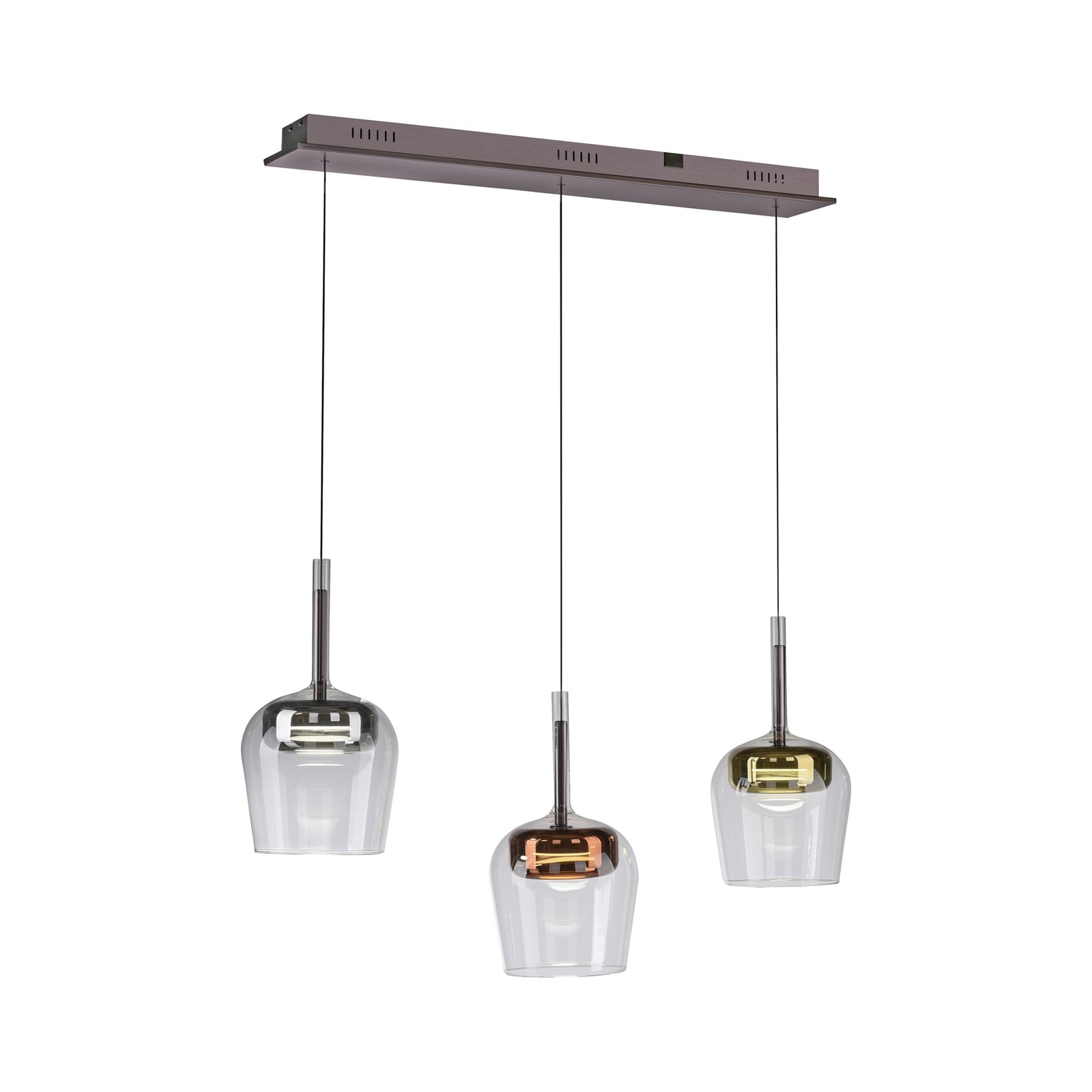 Paul Neuhaus Candeeiro suspenso Smart LED Q-Kon multicolor 3 lâmpadas