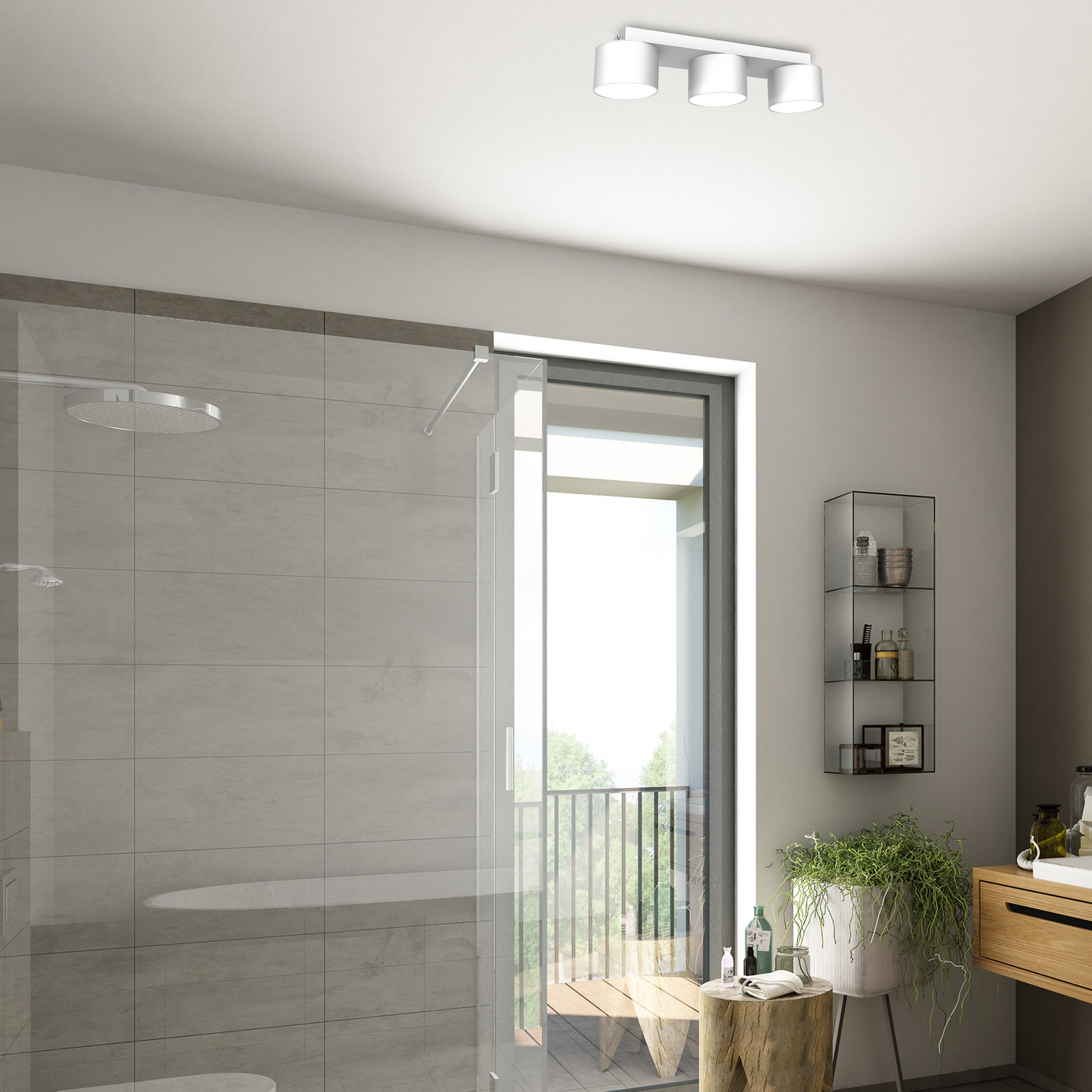 Cloudy ceiling light linear 3-bulb white | Lights.co.uk