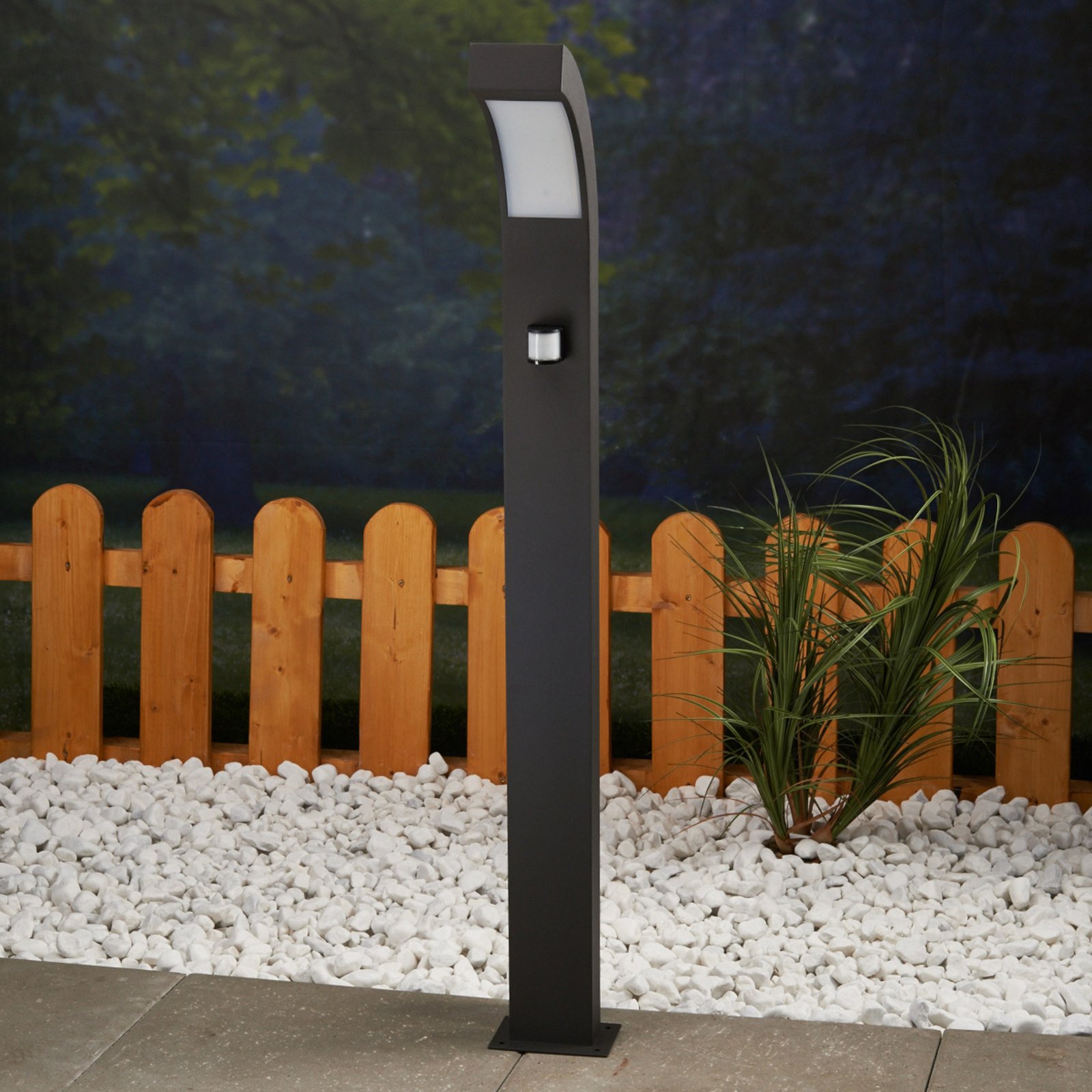 Lennik Candeeiro de Jardim Exterior com Sensor Graphite - Lucande