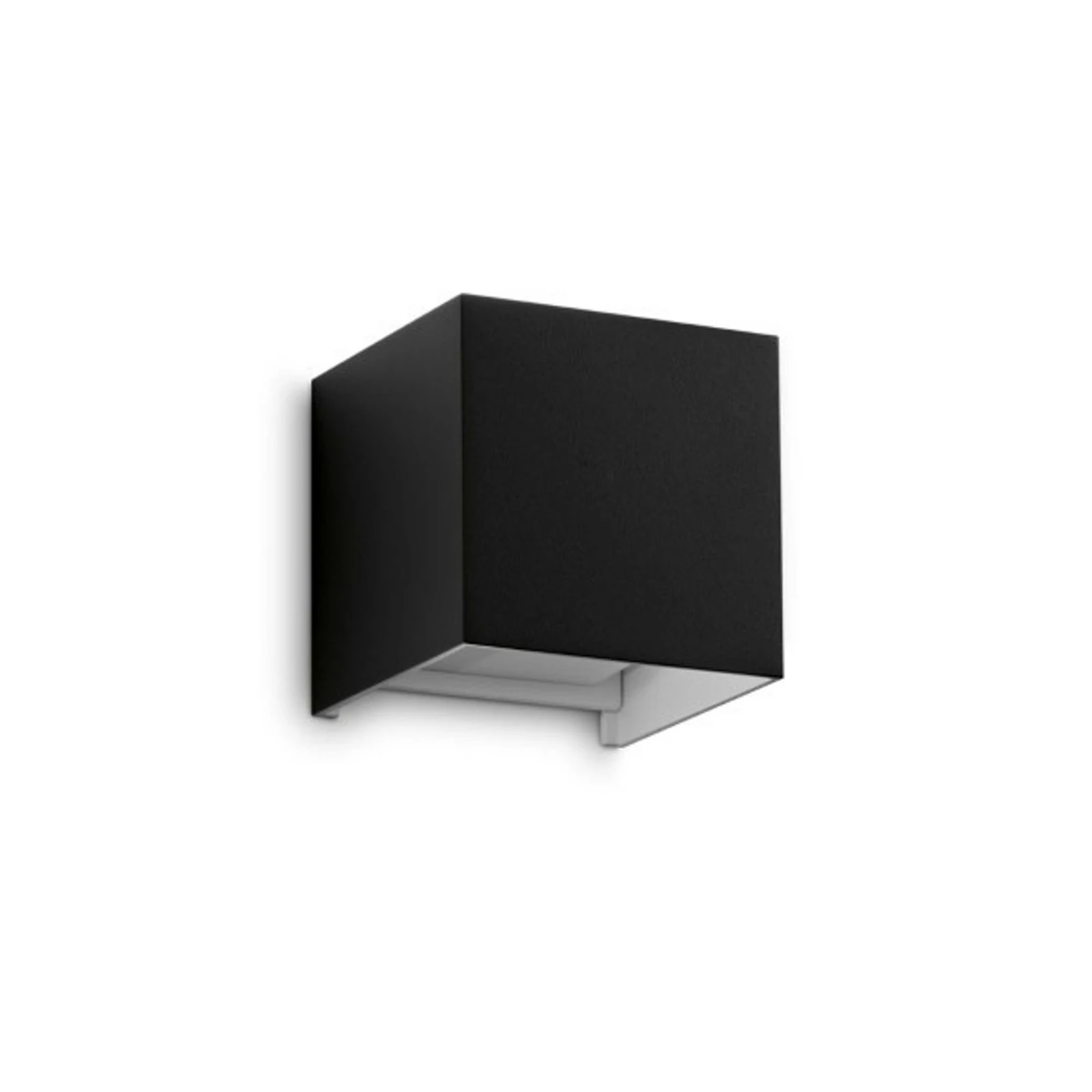 Ideal Lux utendørs vegglampe Atom, svart, 10 cm, metall