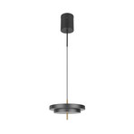 Candeeiro suspenso LED Keaton, preto/dourado, Ø 40 cm, CCT