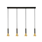 Hängeleuchte Signal, Länge 84 cm, schwarz/goldfarben, Metall
