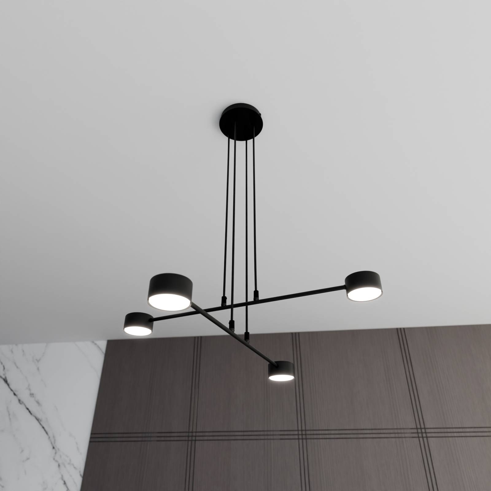 EMIBIG LIGHTING Suspension Modus 4 acier à 4 lampes GX 53 noir