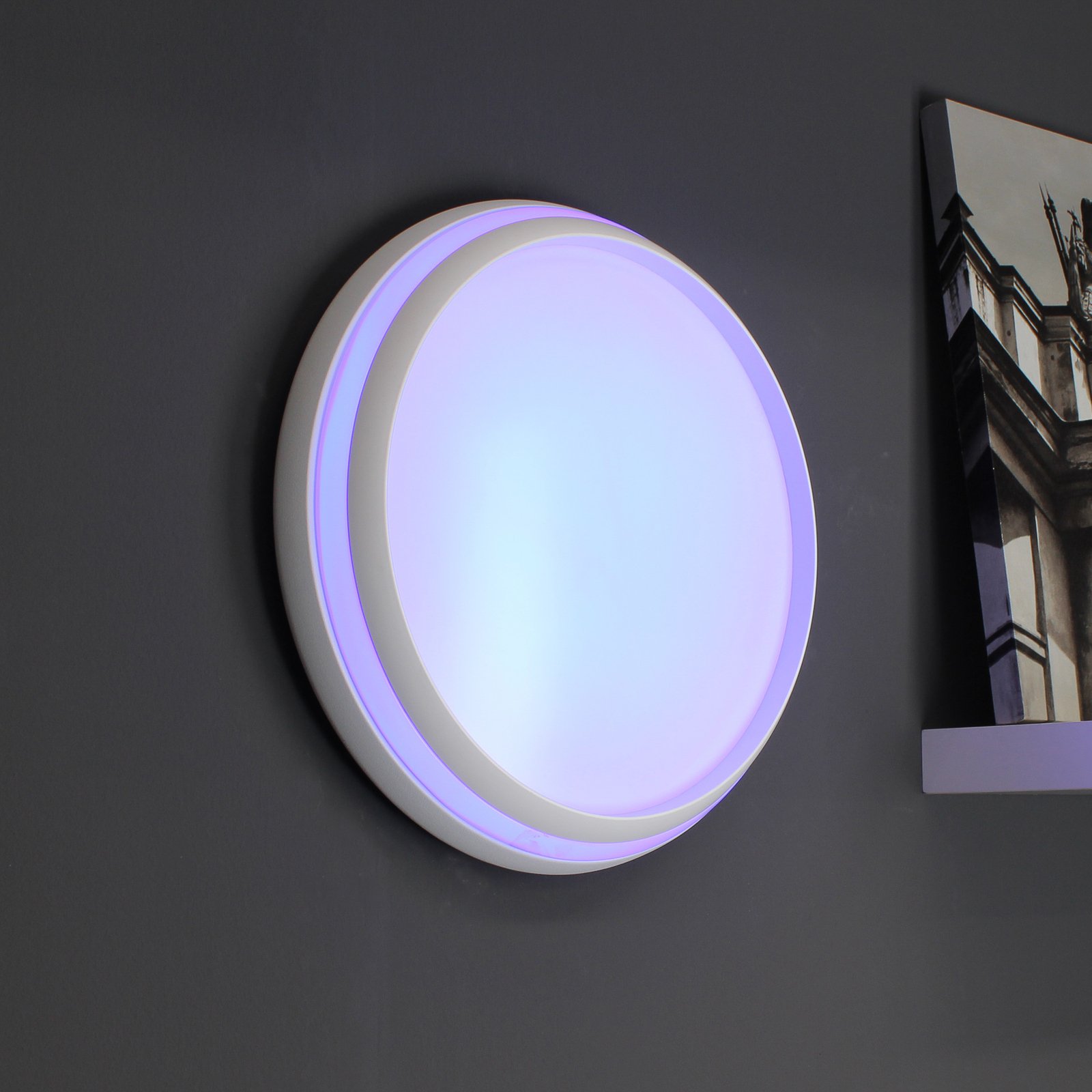 LED-Deckenlampe Cepa, RGBW und CCT, weiß, Ø 35 cm