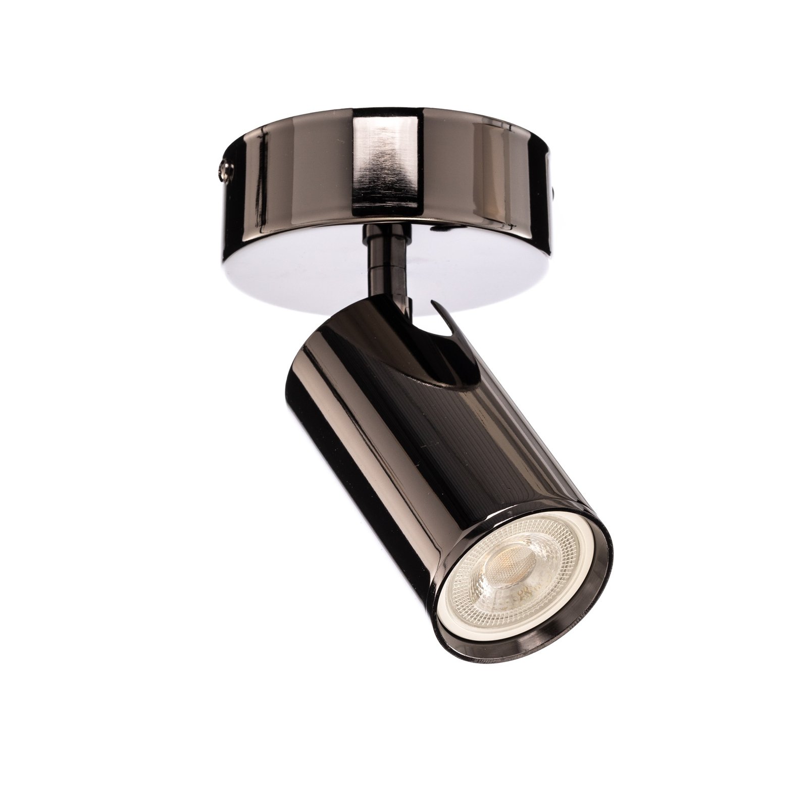 Spotte downlight, black and chrome, 1-bulb