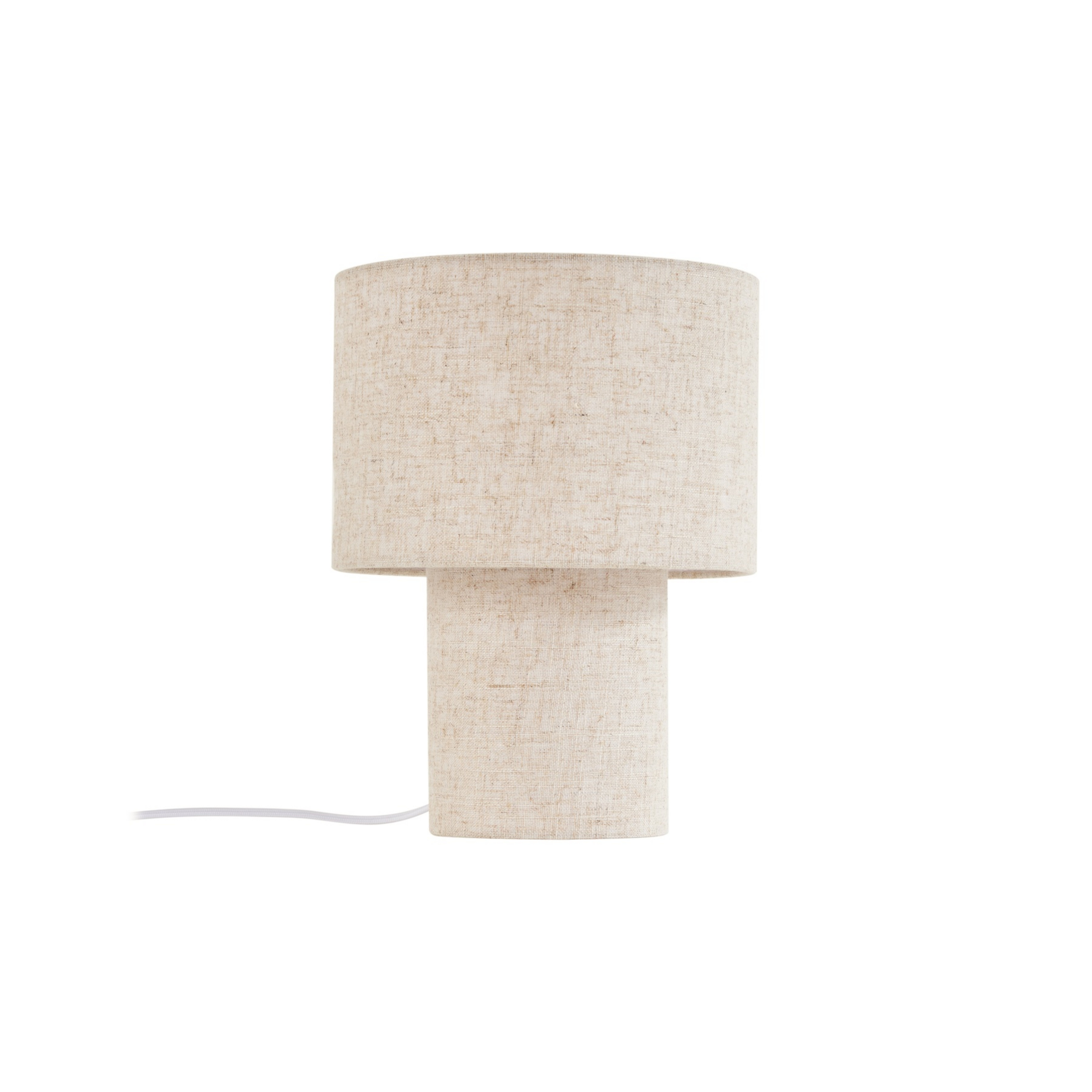 Stolní lampa Elfie, béžová, E27, Ø 23 cm, len - Lindby