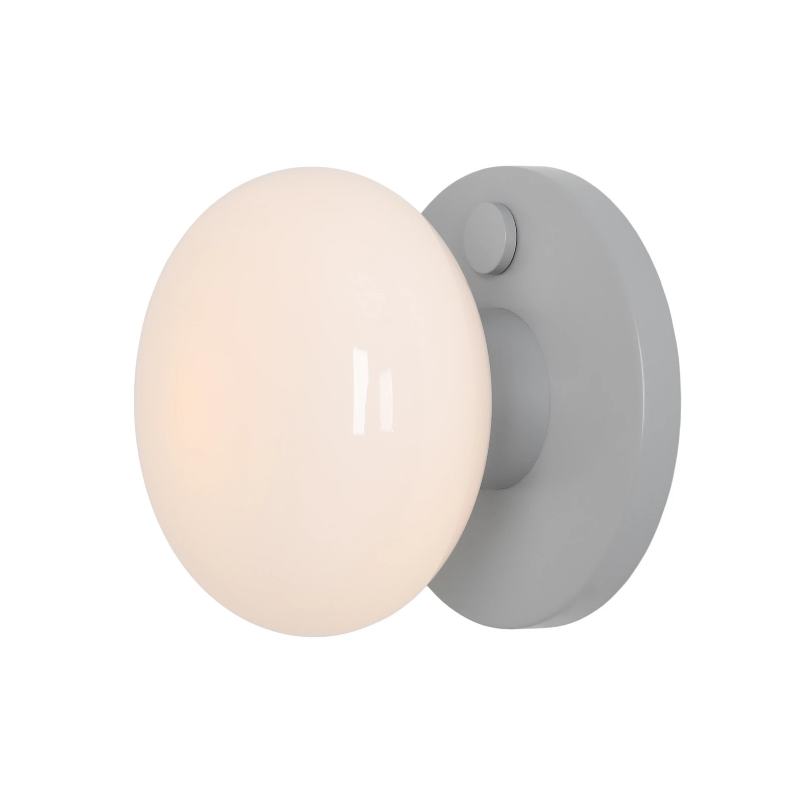 Aplique de pared Flo, gris, Ø 19 cm, cristal