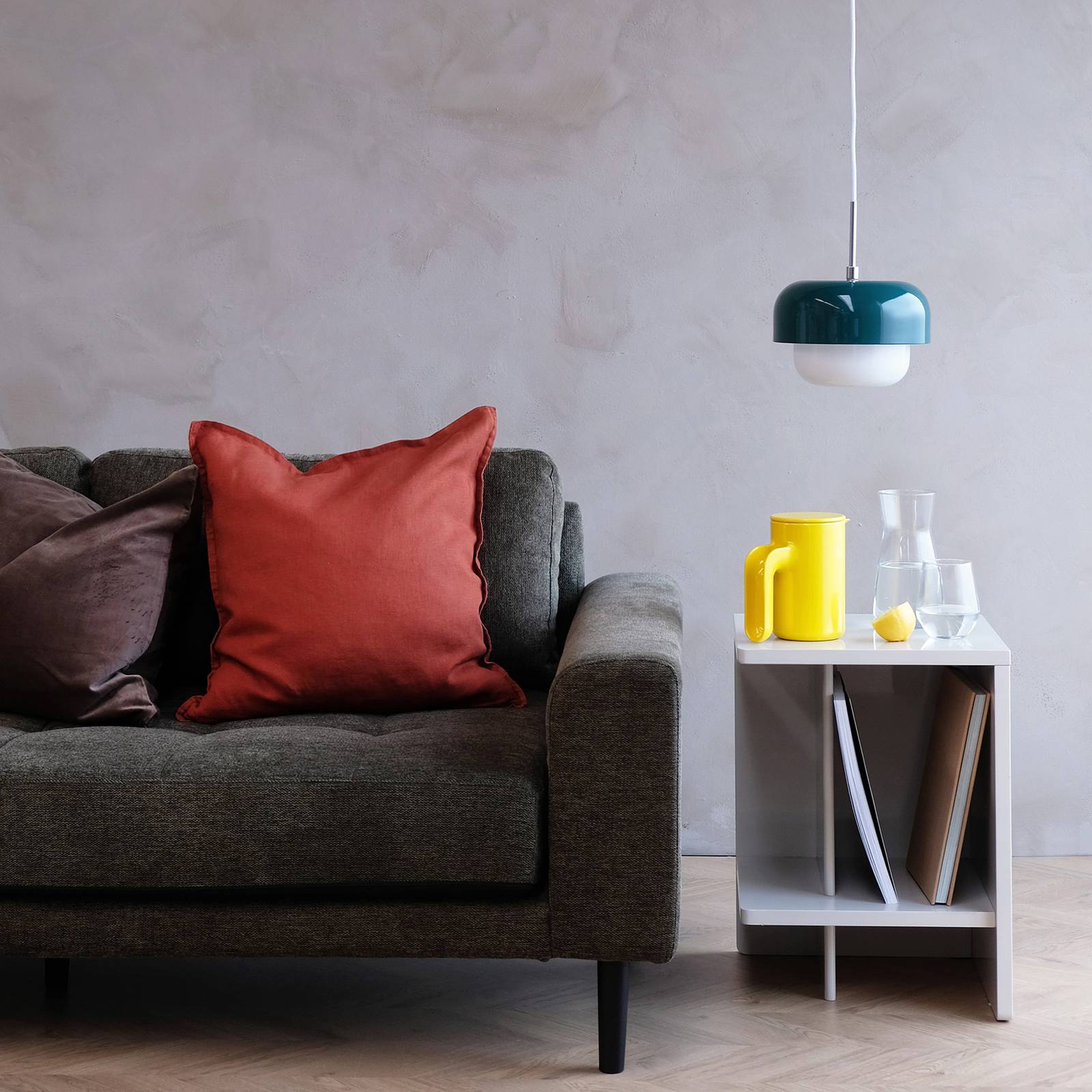 E-shop Dyberg Larsen Haipot závesná lampa, tmavozelená