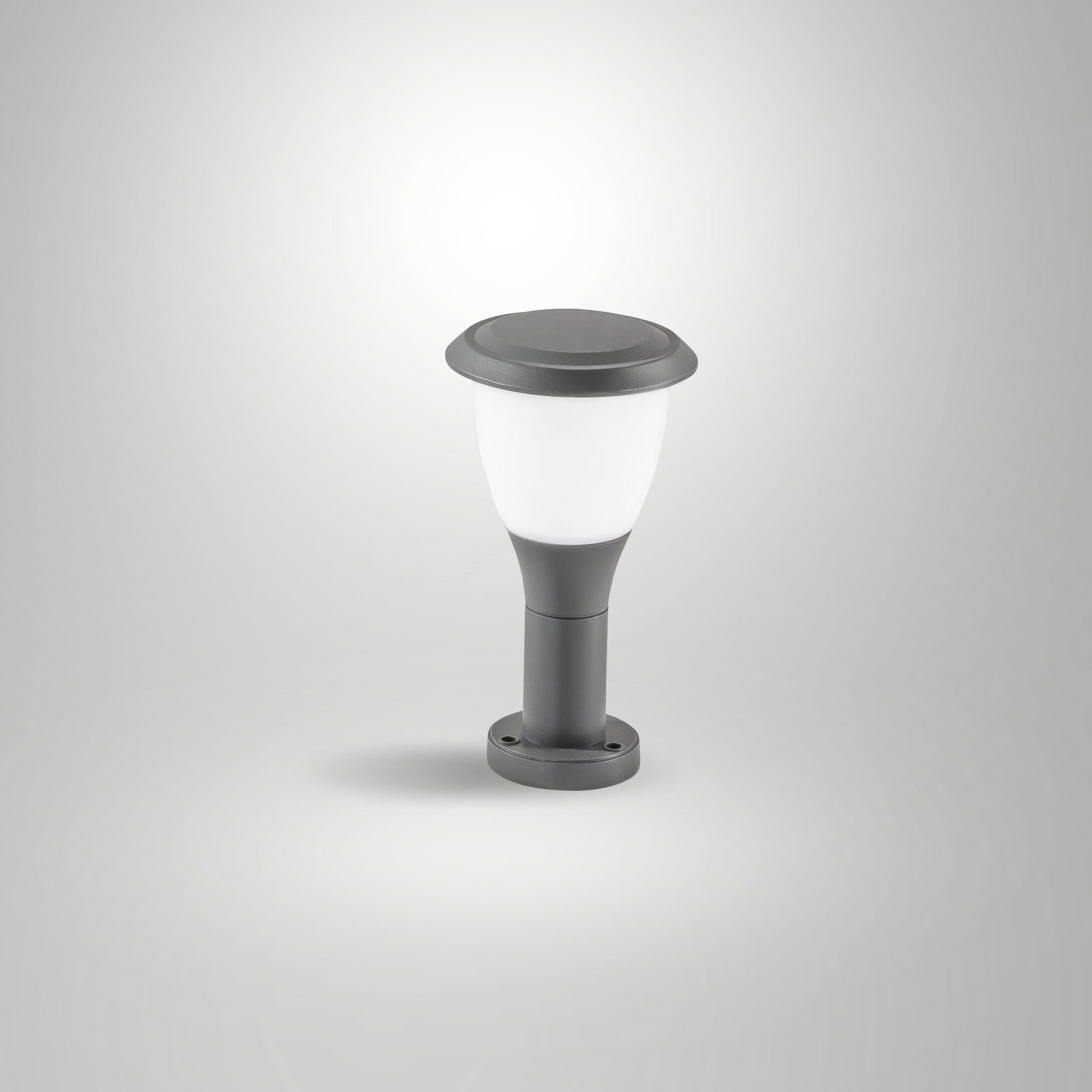 Thiago pillar light, 30 cm, dark grey, metal, E27, IP65