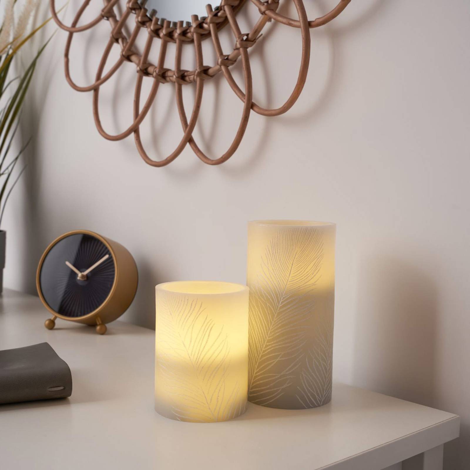 Pauleen Cosy Feather Candle LED-ljusuppsättning med 2 ljus