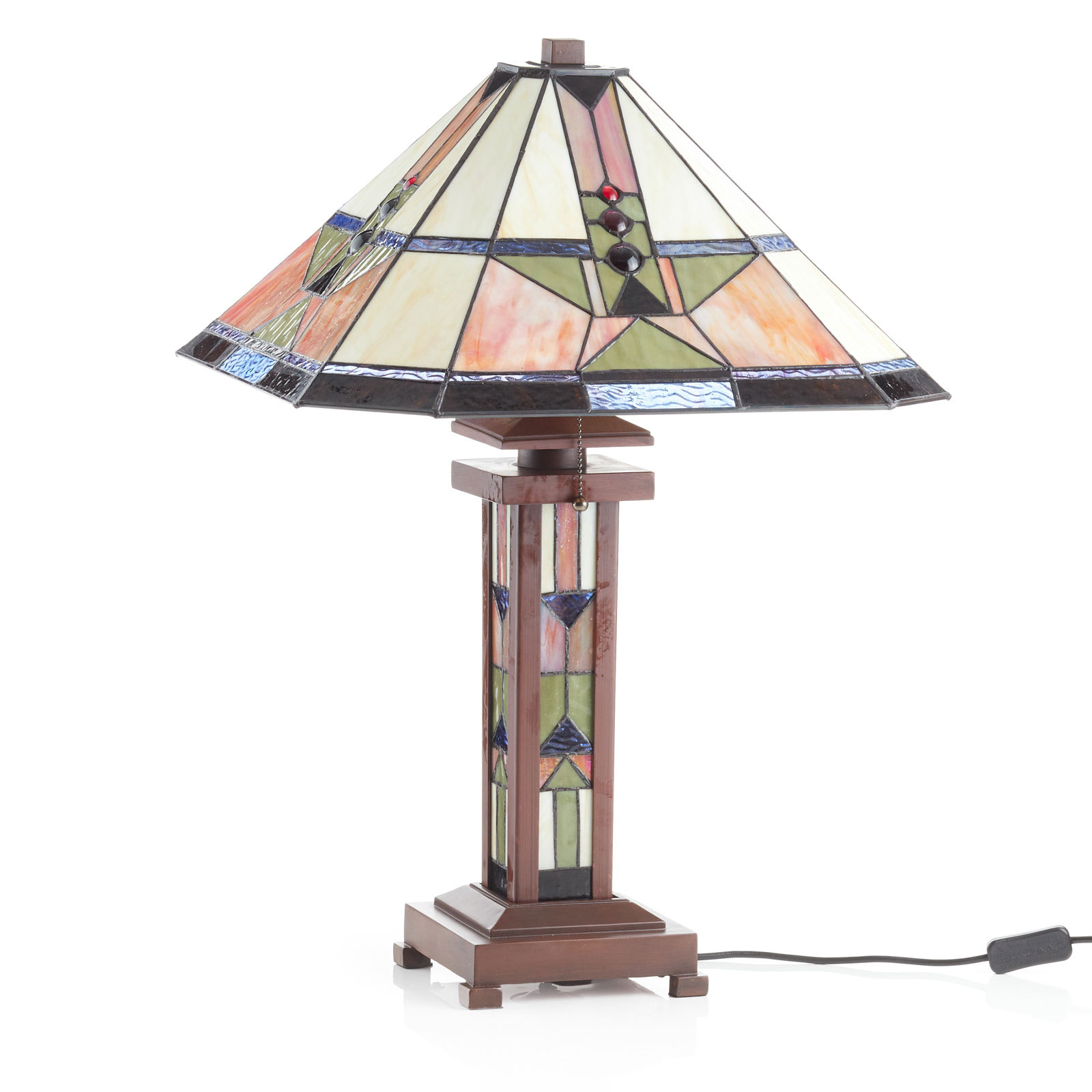 Lampa stołowa Leondra w stylu Tiffany