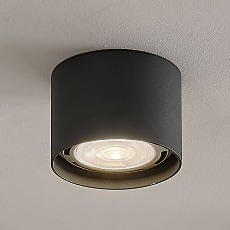 LED-takspot Mabel, rund, mørk grå