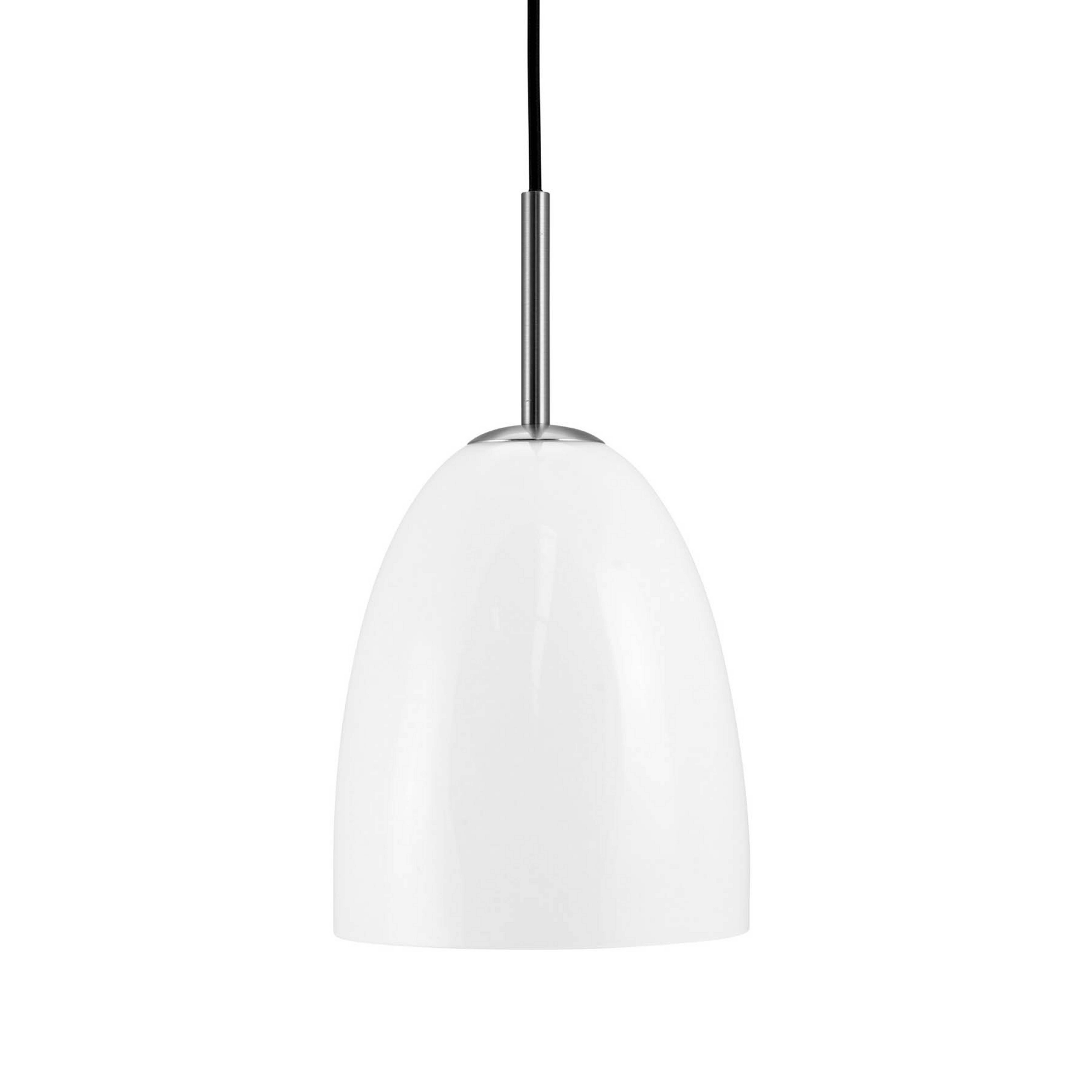 Hängelampe Jazz, Ø 18 cm, opal/stahl, Glas - Dyberg Larsen