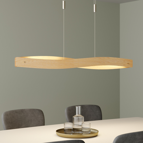 LED hanglamp Lian eiken natuur