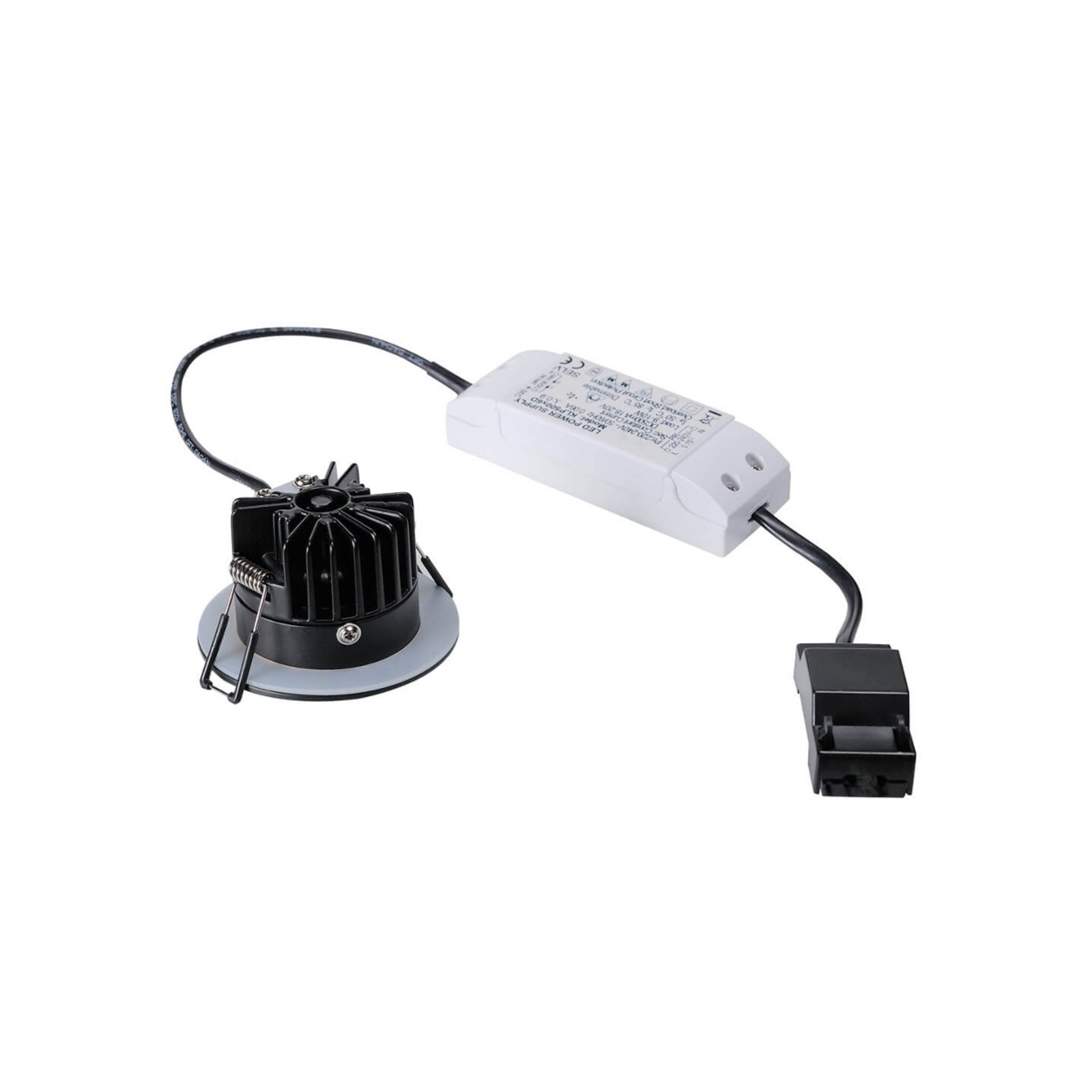 SLV Patta-I LED inbouwlamp, rond, mat zwart