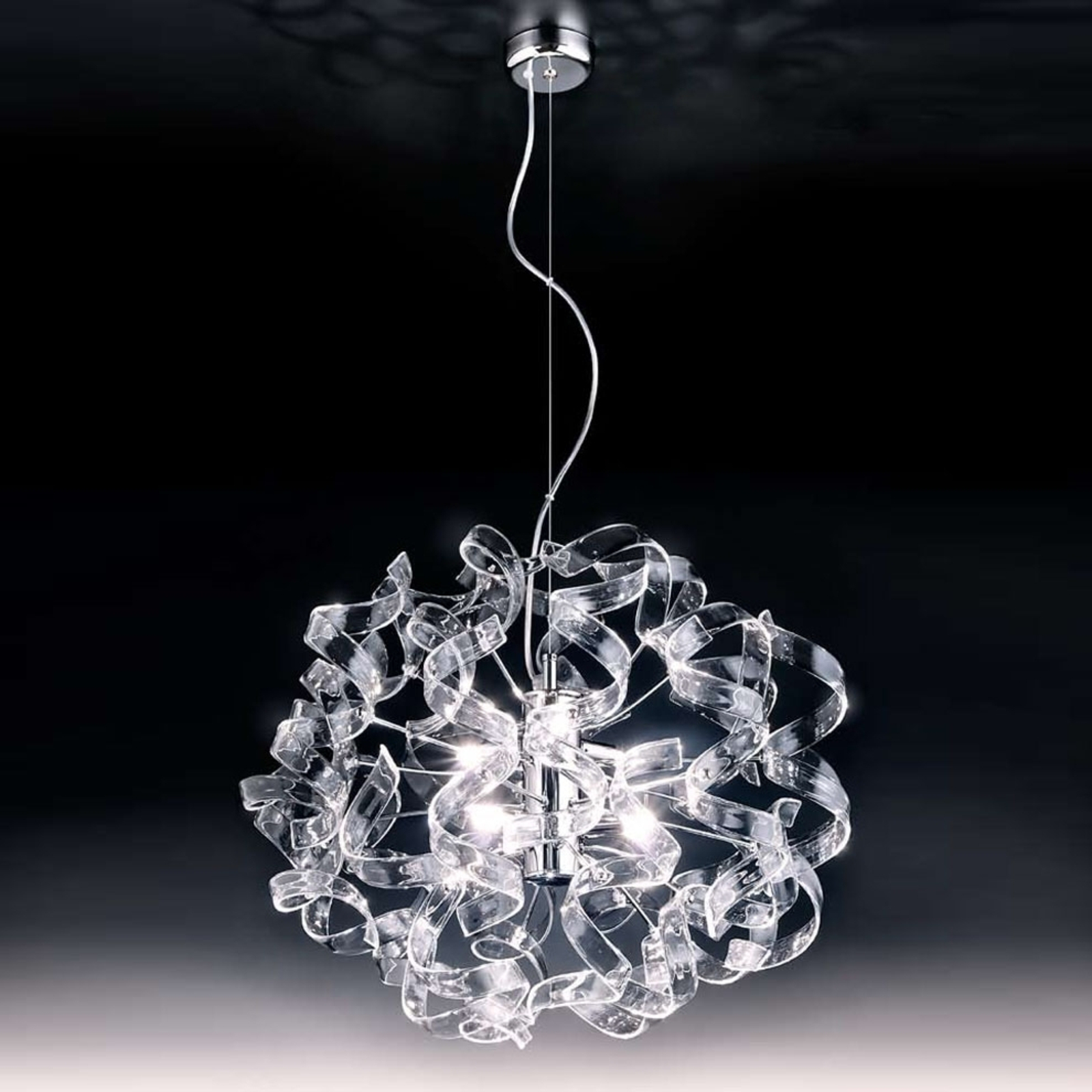 Lśniąca lampa wisząca Crystal, owal