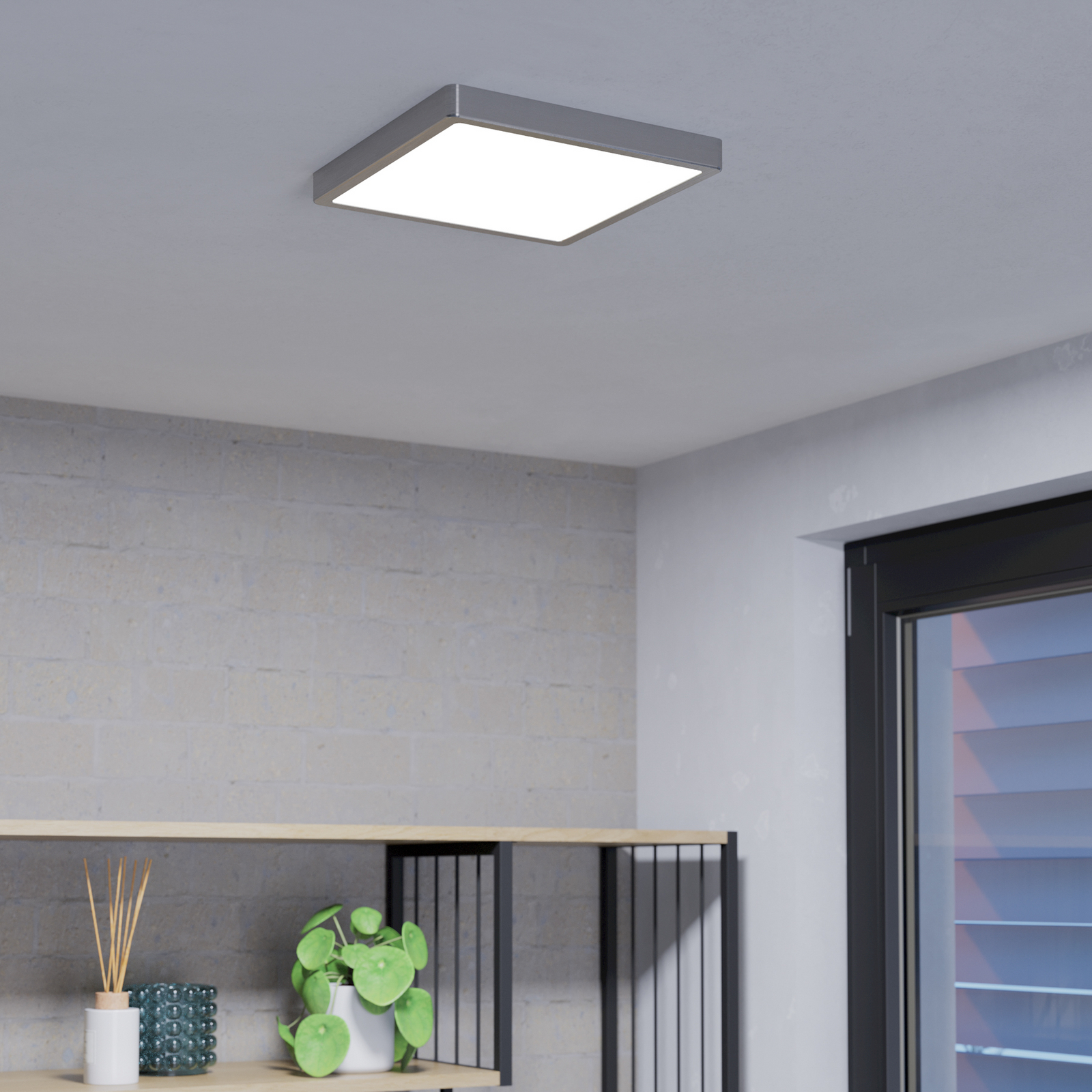 EGLO connect Fueva-Z, plafoniera 28x28cm, nichel