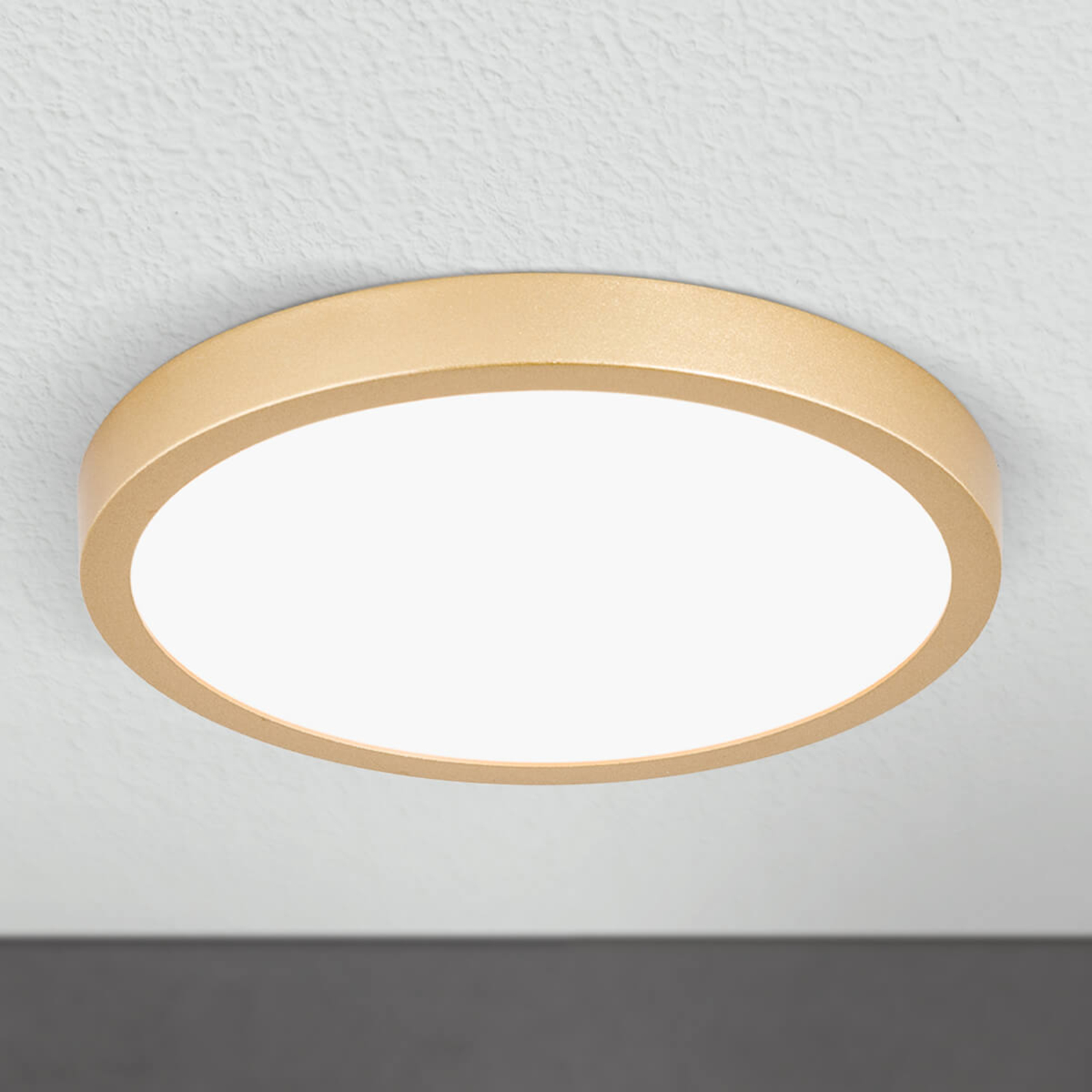 Φωτιστικό οροφής LED Vika, στρογγυλό, χρυσό ματ, Ø 23cm