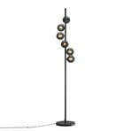 Stojacia lampa Dallas, čierna/čierna, výška 150 cm, 6-pl. stmievač