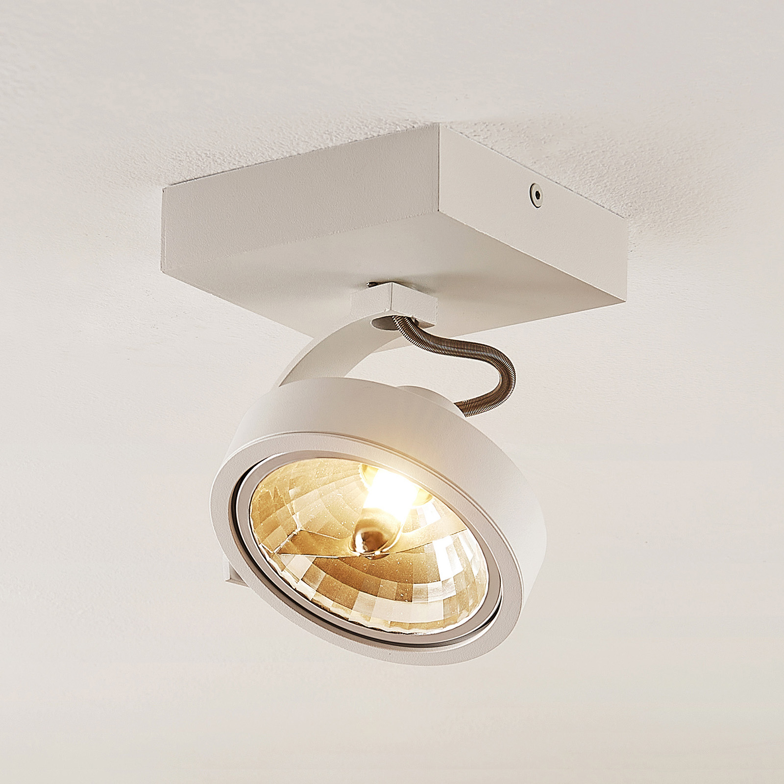 Arcchio Dagur spotlight pivotable in white, for Living / Dining Room, iron, aluminium, G9, 33 W, energy efficiency: A++, L: 12 cm, W: 12 cm, H: 17.1 cm