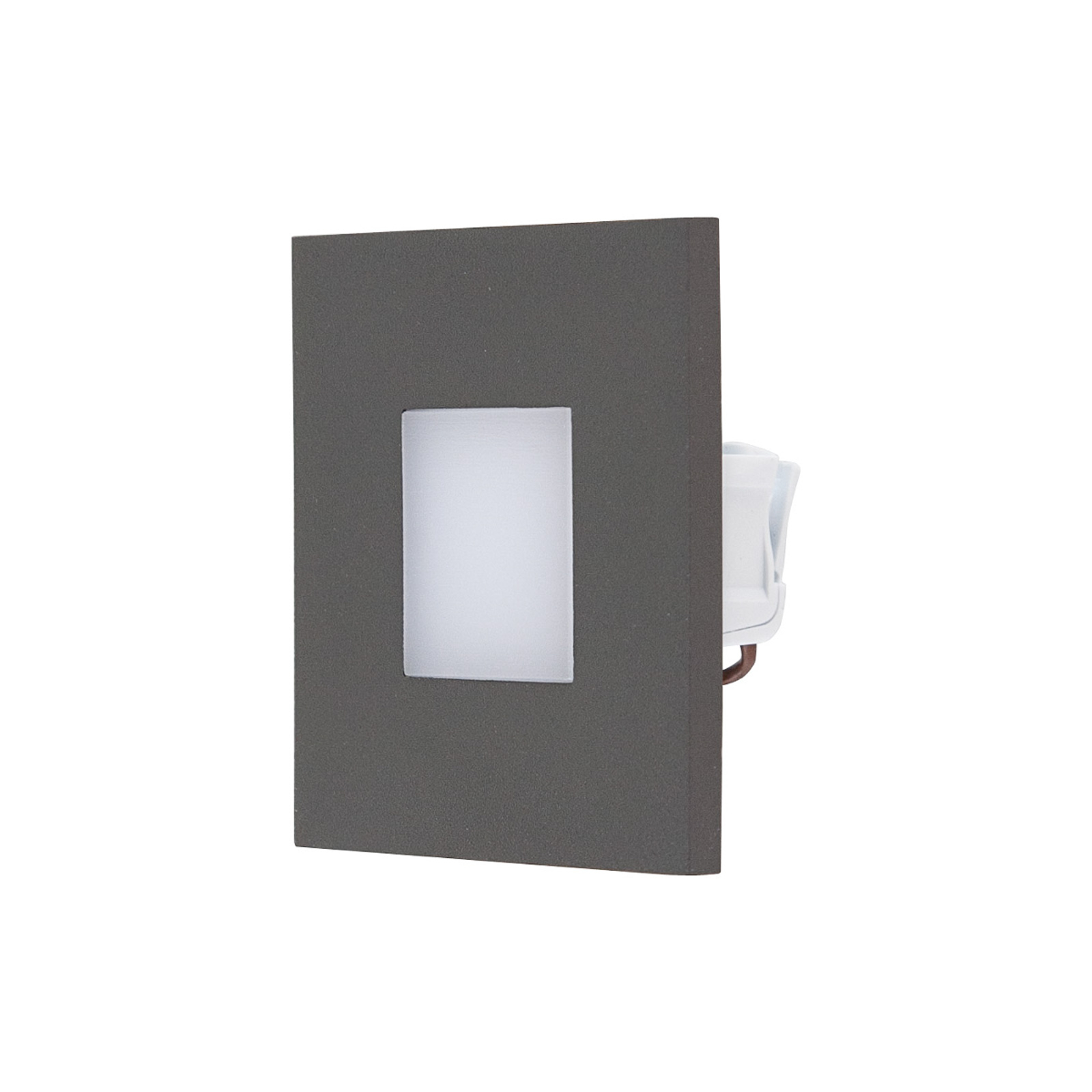 EVN LQ230 recessed wall light direct anthracite, for Hallway, stainless steel, plastic, 1.8 W, energy efficiency: A, L: 7.6 cm, W: 7.6 cm