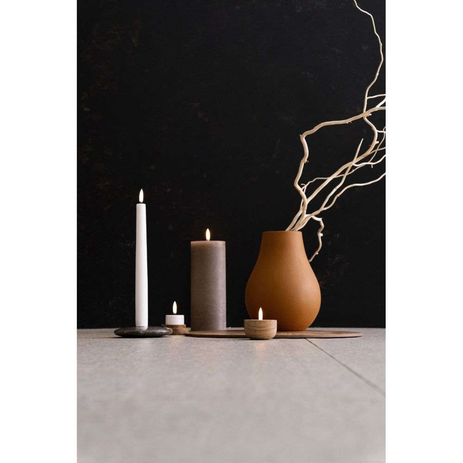 Pillar Candle LED 7,8 x 20,3 cm Rustic Sandstone - Uyuni Lighting