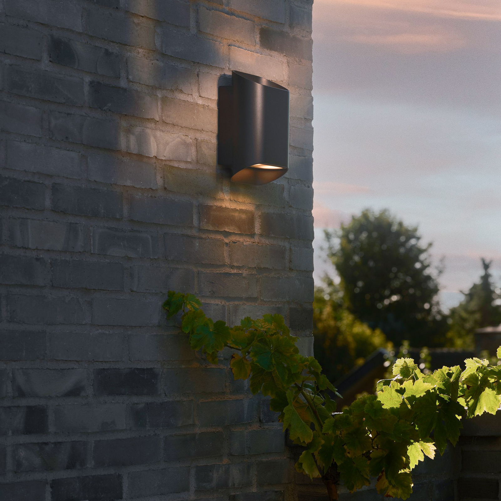 Venkovní nástěnné svítidlo Nico 22 Round, černá, kovová, svítí nahoru i dolů, Venkovní nástěnné svítidlo Nico 22 Round, černá, kovová, svítí nahoru i dolů,