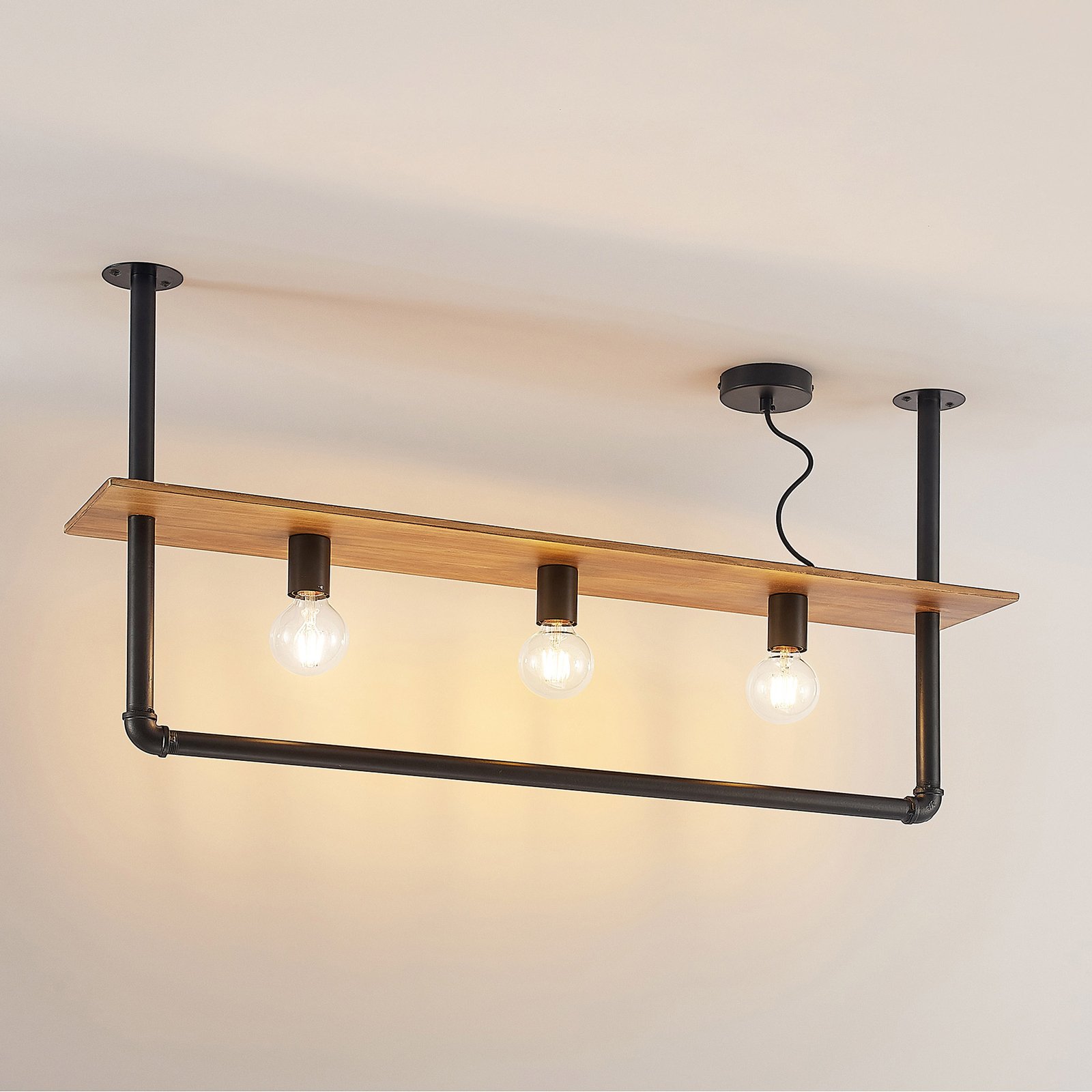 Kirista 3 Candeeiro de Tecto Wood - Lindby