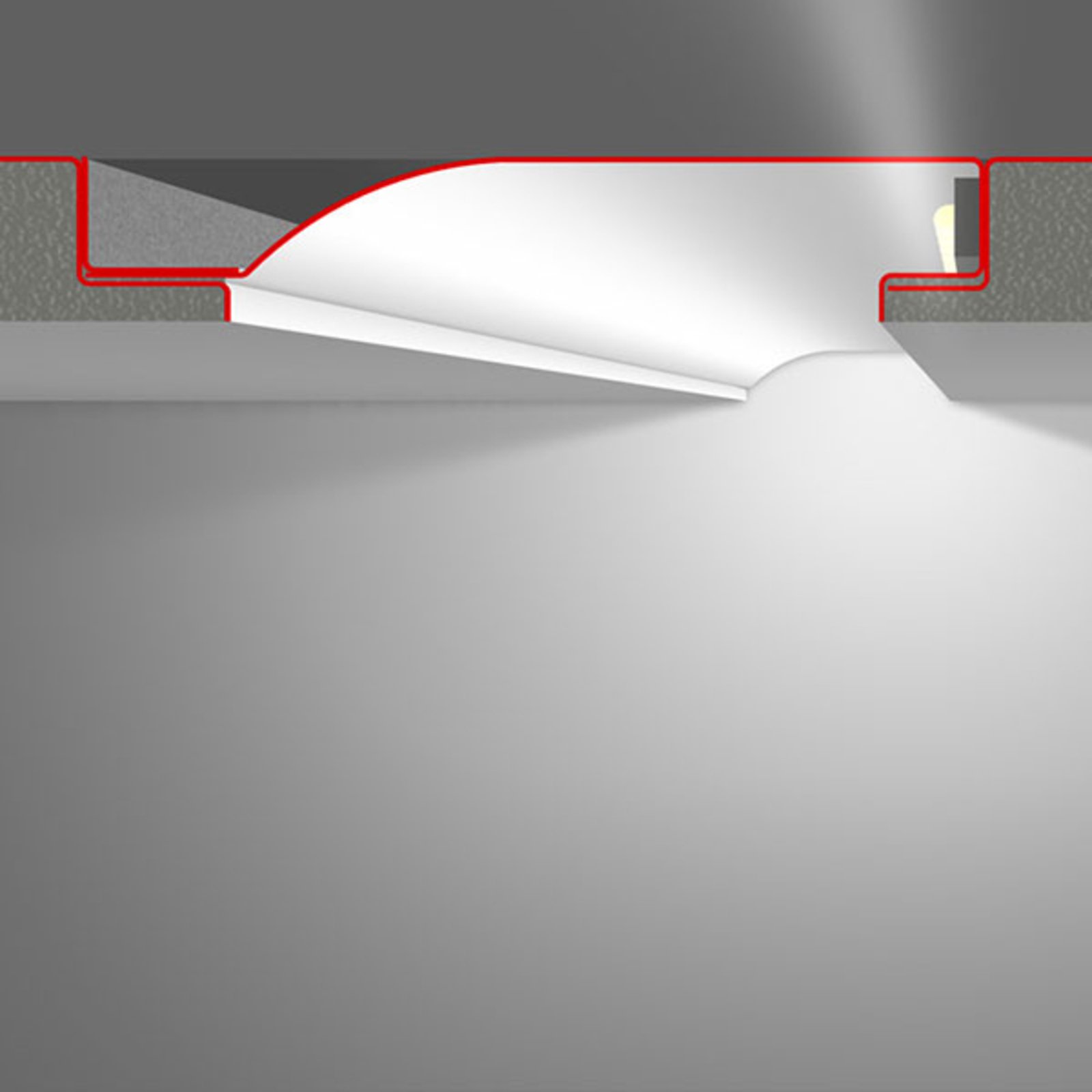 R10-F profil tencuială muchie vizibilă reflector