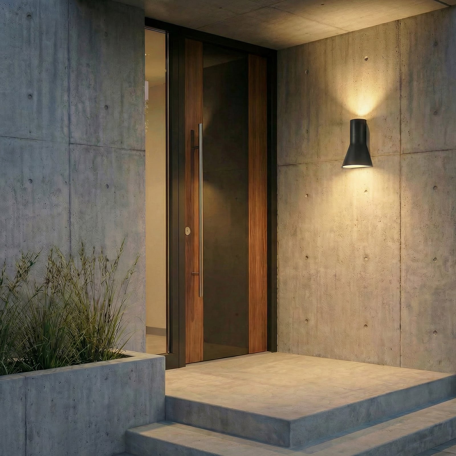 „Lucande“ LED lauko sieninis šviestuvas „Zephy Up/Down“, juodos spalvos, IP54,