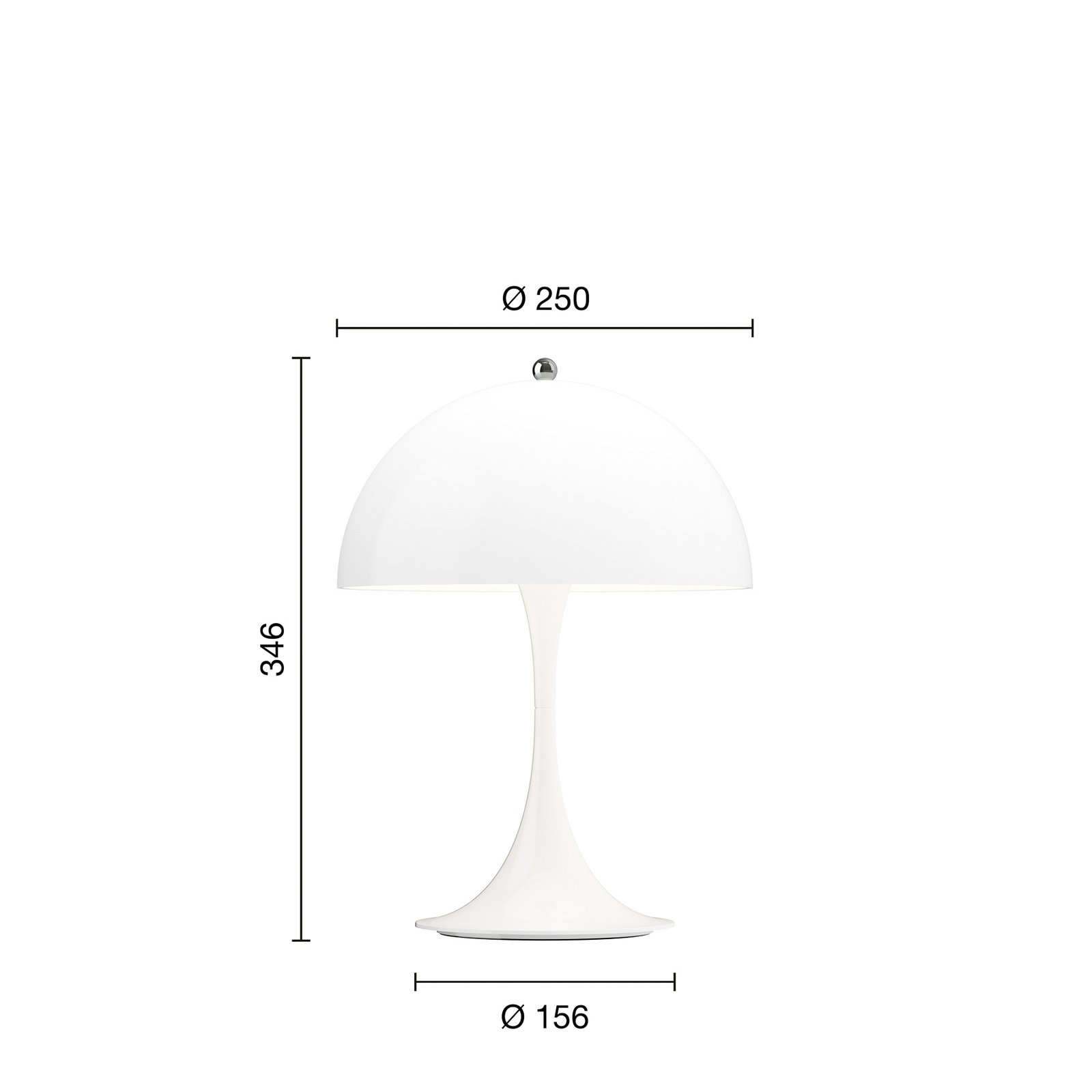 Lampada a LED ricaricabile Panthella 250 bianca IP44 - Louis Poulsen