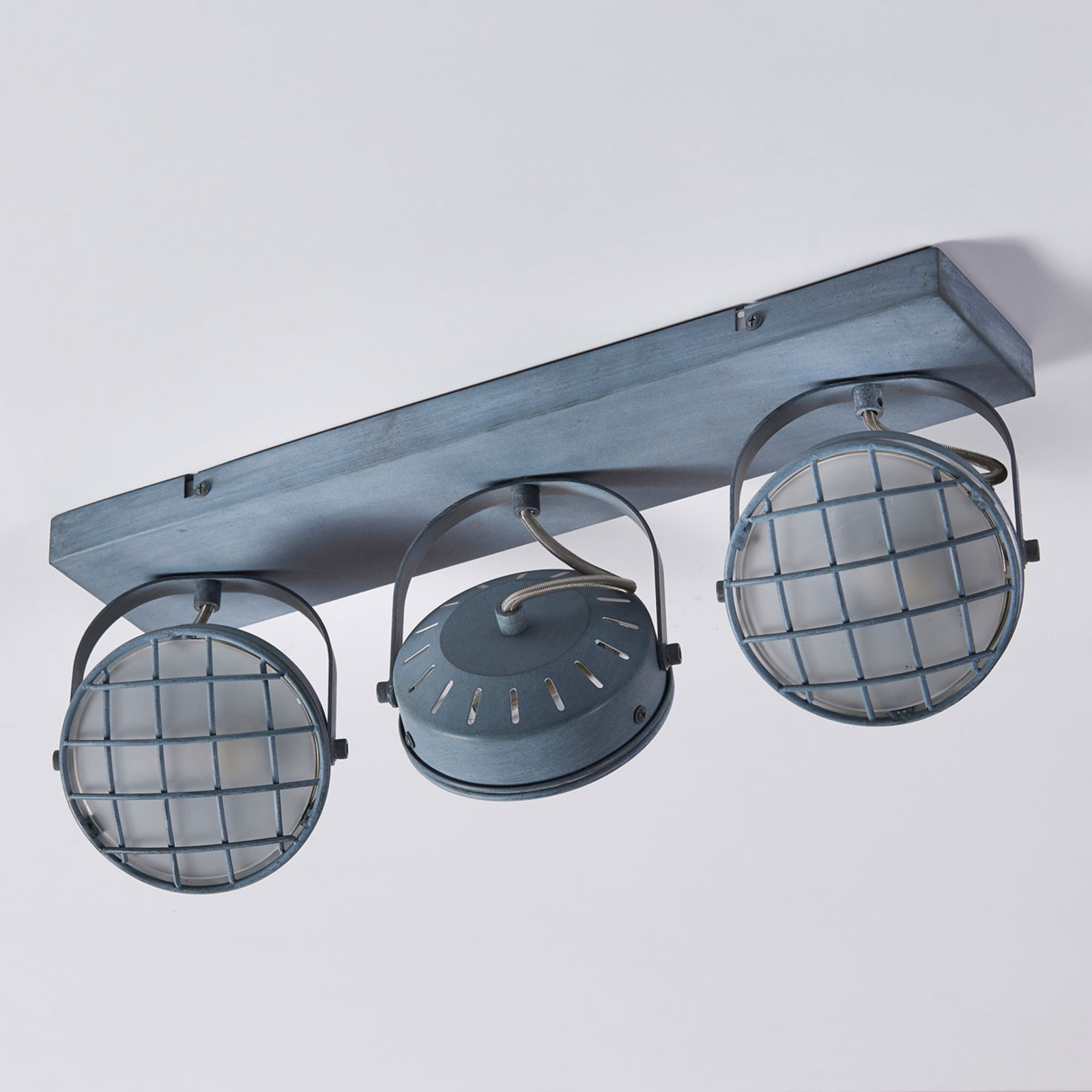 Tamin grey LED ceiling light in industrial style Lights.co.uk
