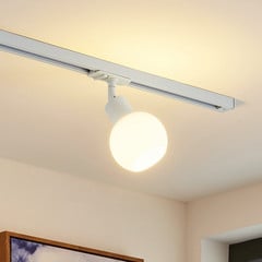 Spot szynowy Lindby Linaro, E14, biały, Ø 10 cm, 1-fazowy