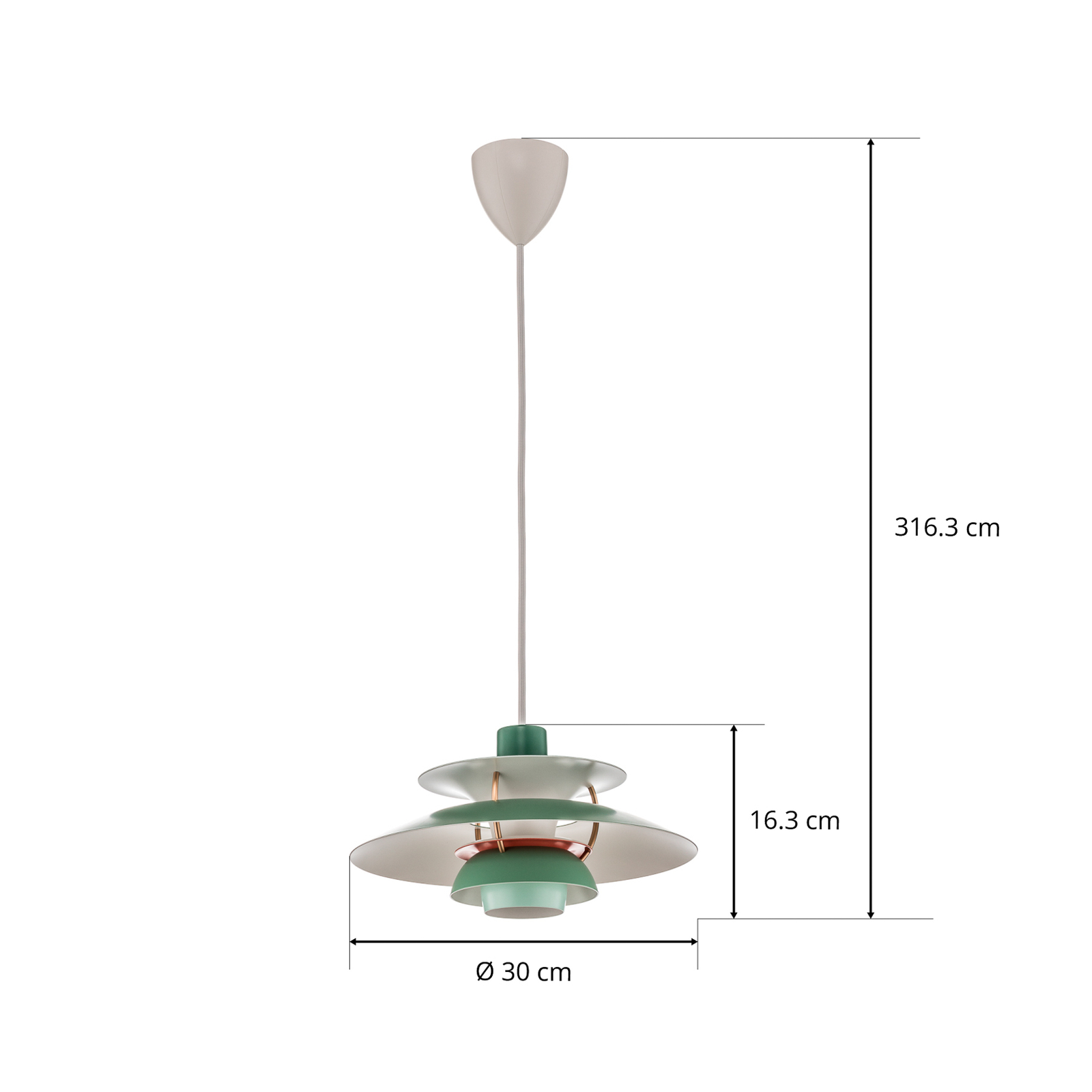 Louis Poulsen PH 5 Mini - viseća lampa, zelena