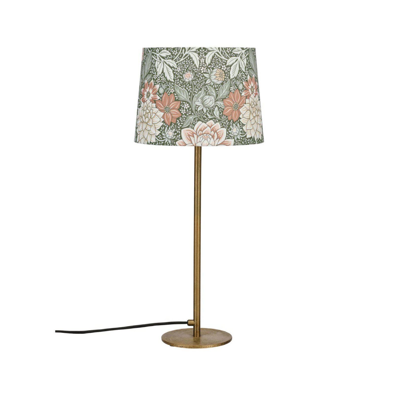 PR Home Tischlampe BASE DAHLIA, grün, Höhe 58 cm, Stoff
