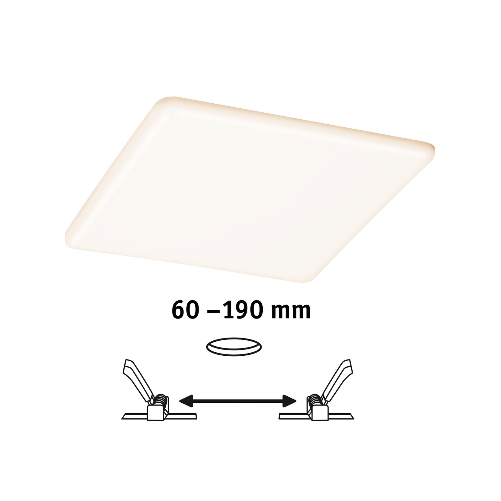 Paulmann LED-panel Veluna kantig CCT 21,5 cm